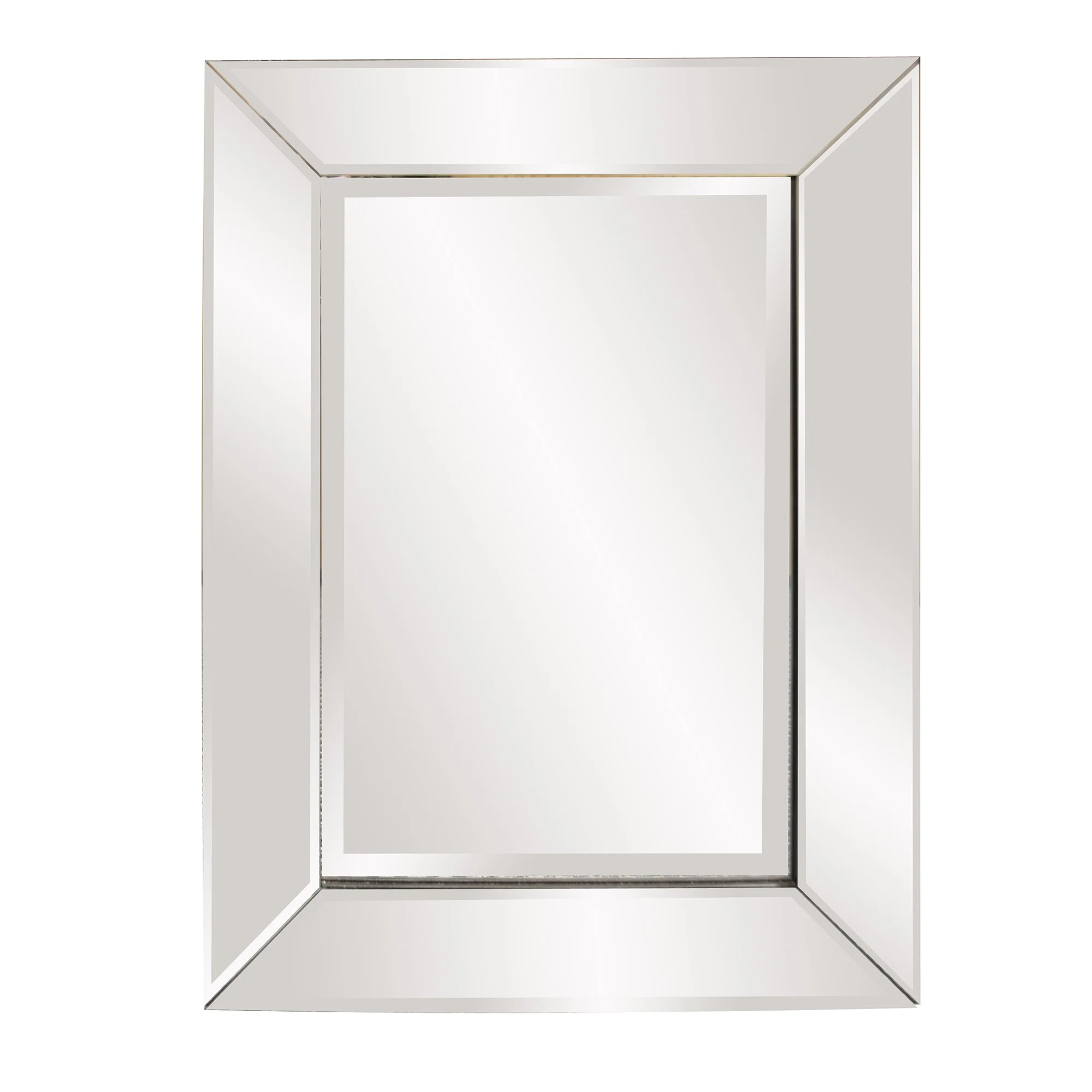 Rectangle Frame Mirror with Mirrored Finish And Beveled Edge By Homeroots - Image 2