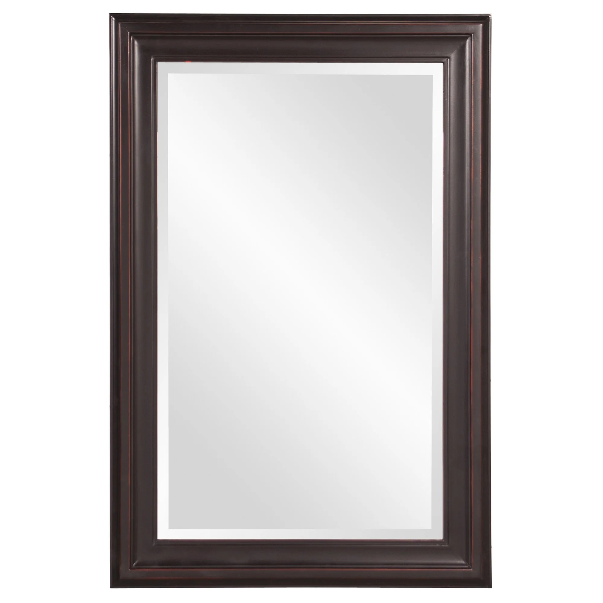 Rectangle Oil Rubbed Bronze Finish Mirror with Wooden Bronze Frame By Homeroots - Image 2