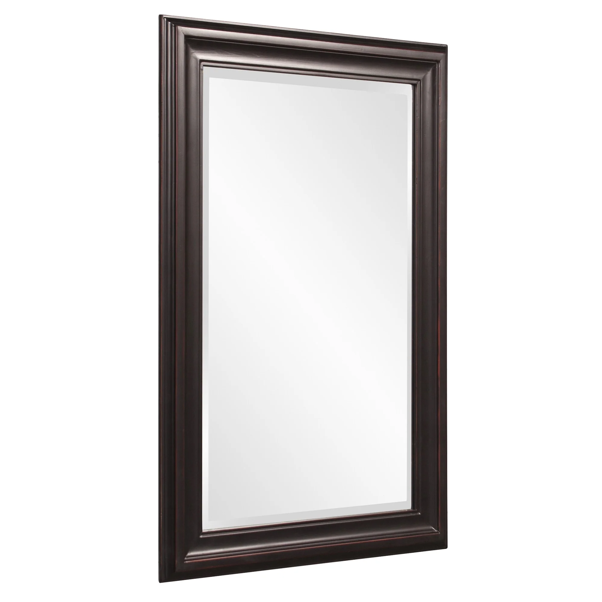 Rectangle Oil Rubbed Bronze Finish Mirror with Wooden Bronze Frame By Homeroots - Image 3