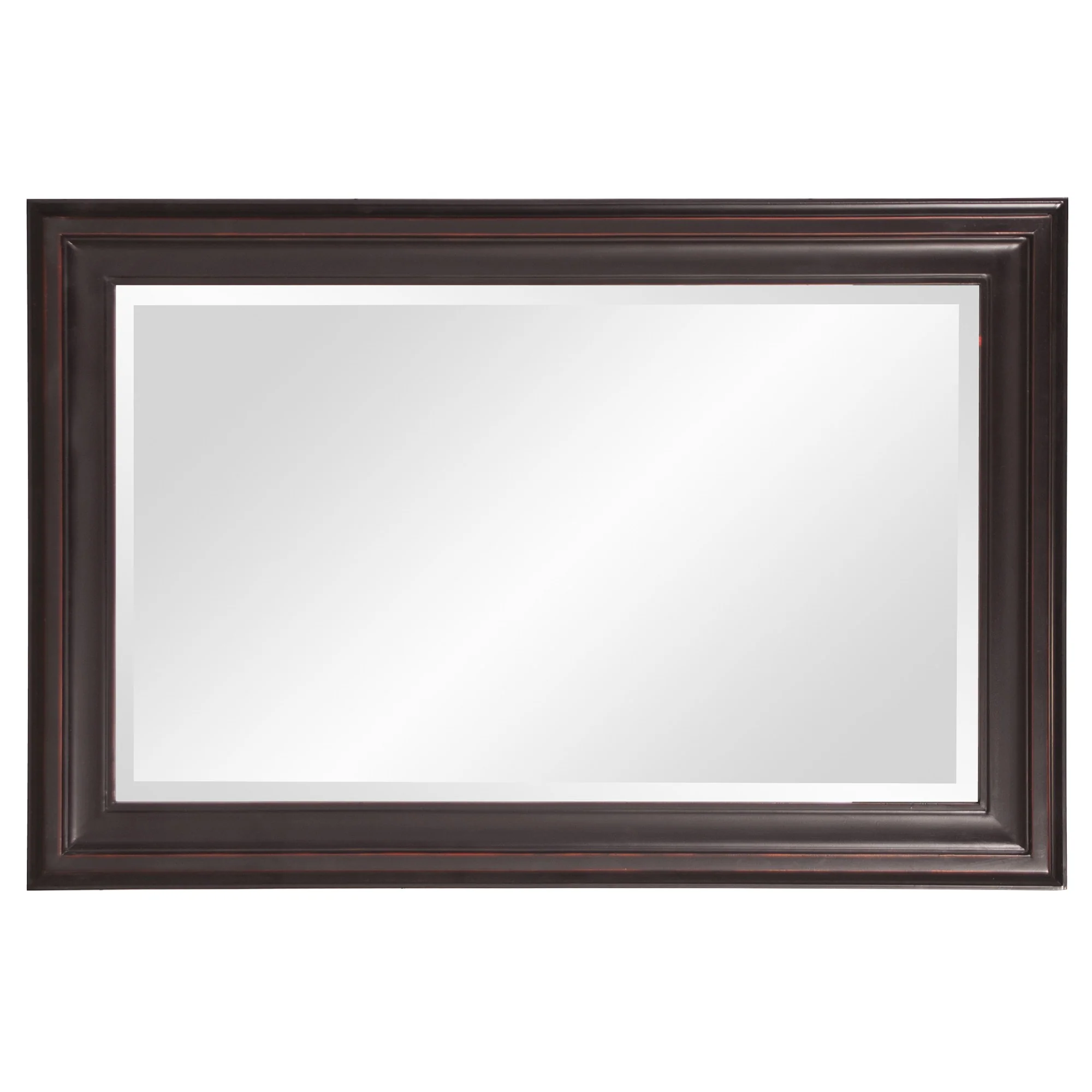 Rectangle Oil Rubbed Bronze Finish Mirror with Wooden Bronze Frame By Homeroots - Image 4