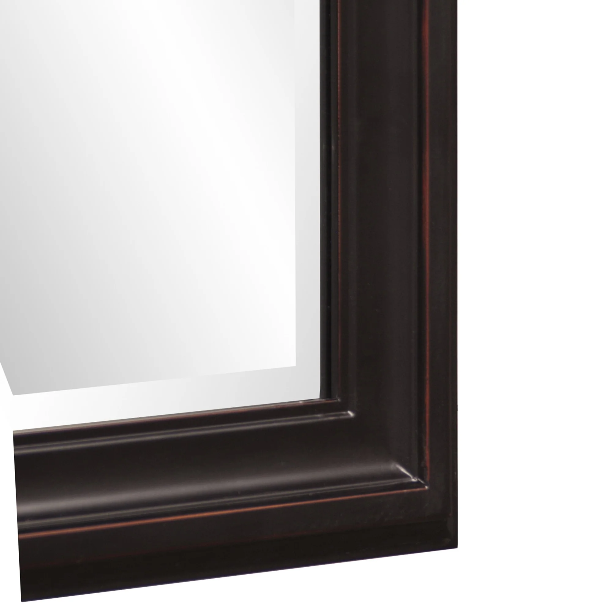 Rectangle Oil Rubbed Bronze Finish Mirror with Wooden Bronze Frame By Homeroots - Image 5