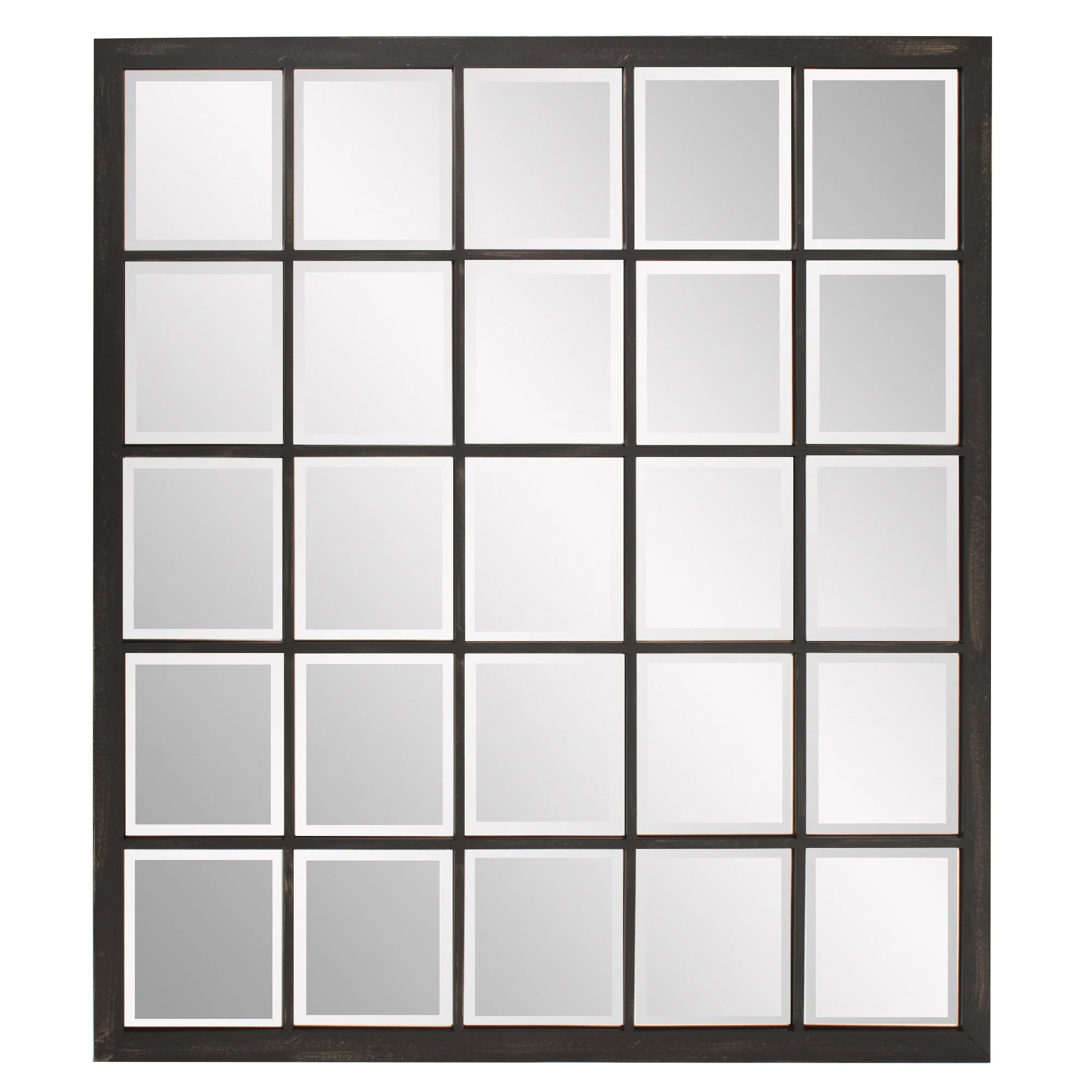 Rectangular Antique Black Finish Mirror with Beveled Edge By Homeroots - Image 2