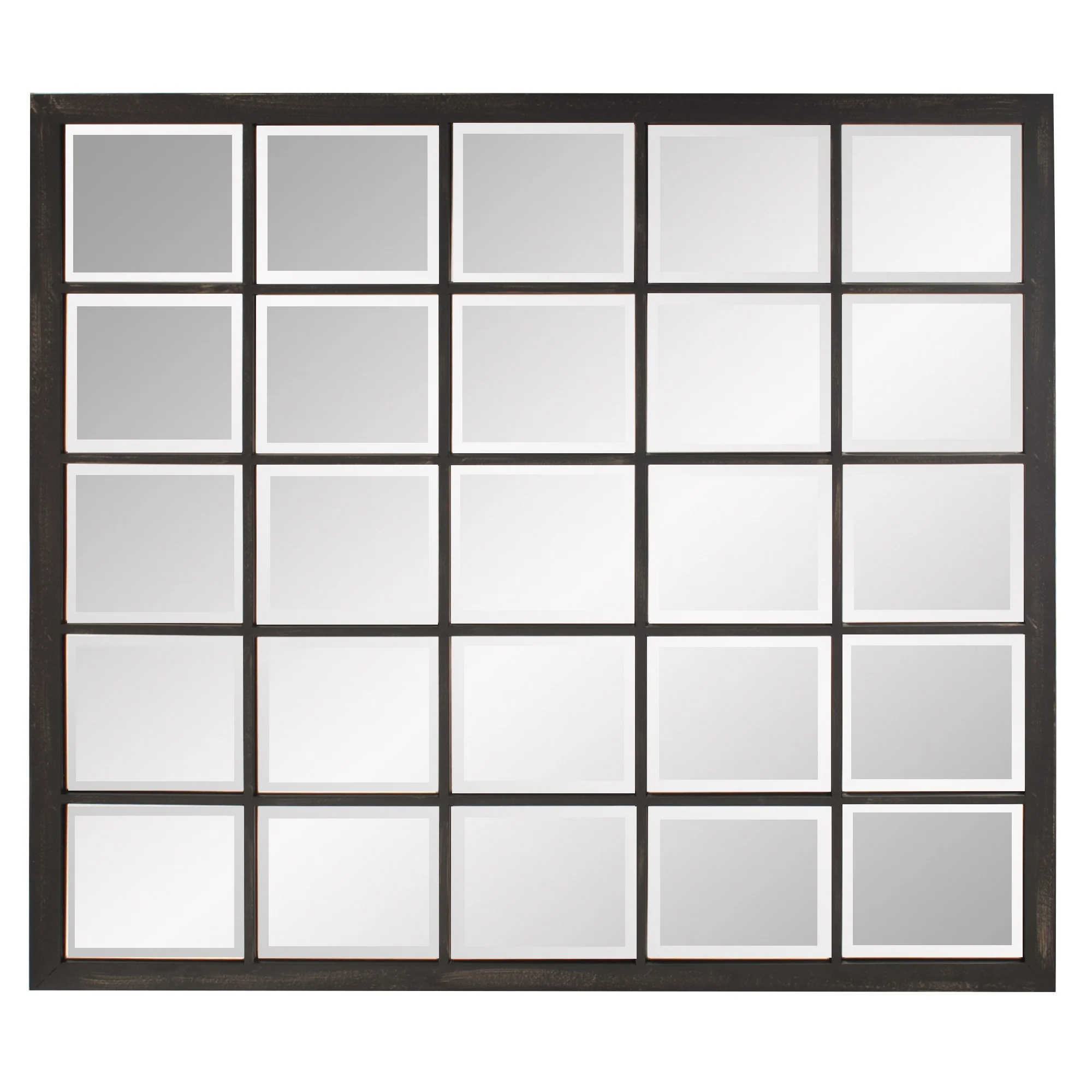 Rectangular Antique Black Finish Mirror with Beveled Edge By Homeroots - Image 4