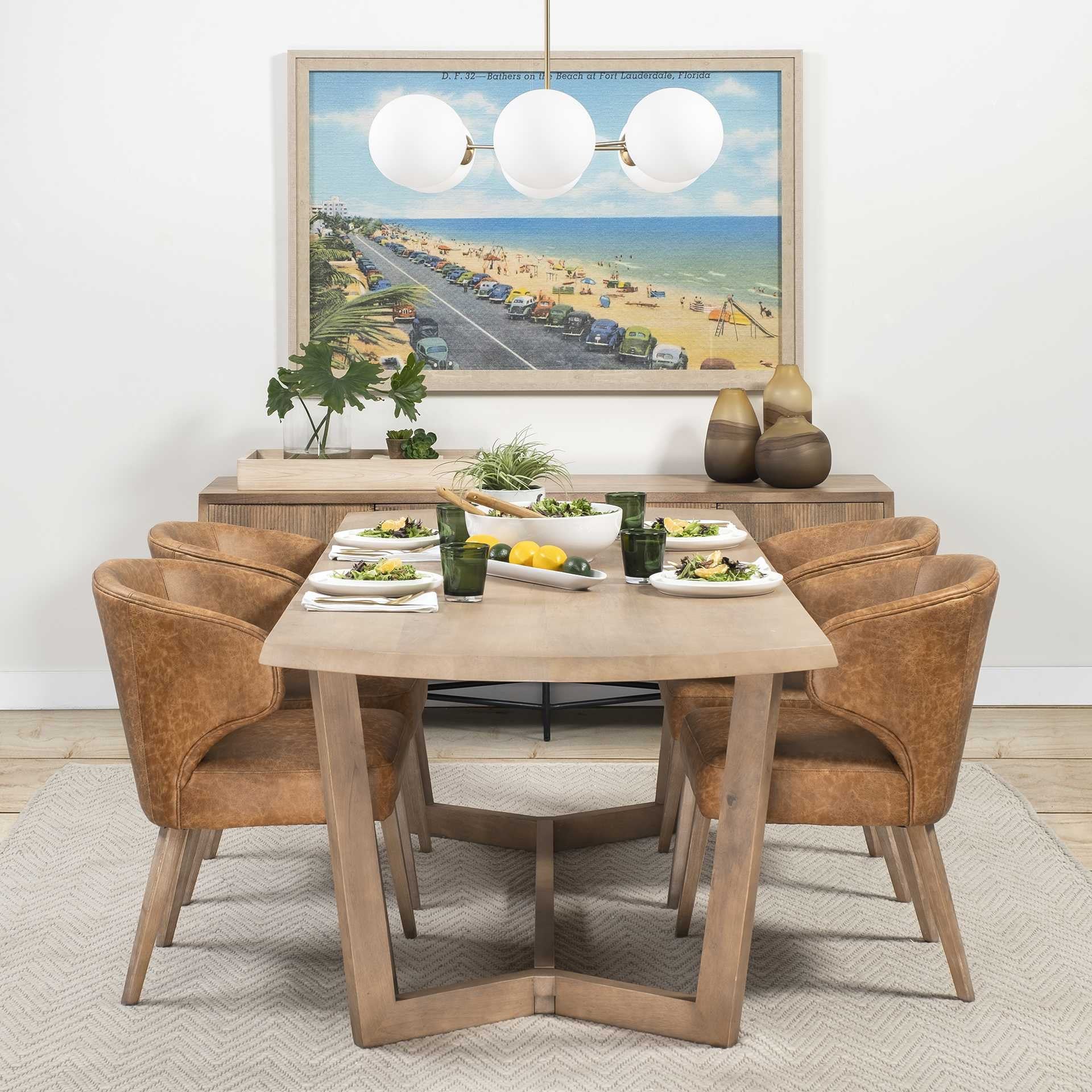 Rectangular Brown Solid Wood Top And Base Dining Table By Homeroots - Image 5