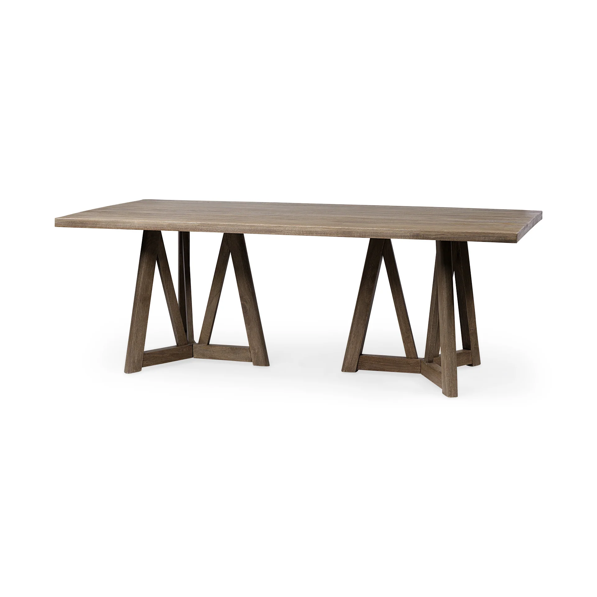 Rectangular Brown Solid Wood Top & Base Dining Table By Homeroots - Image 2