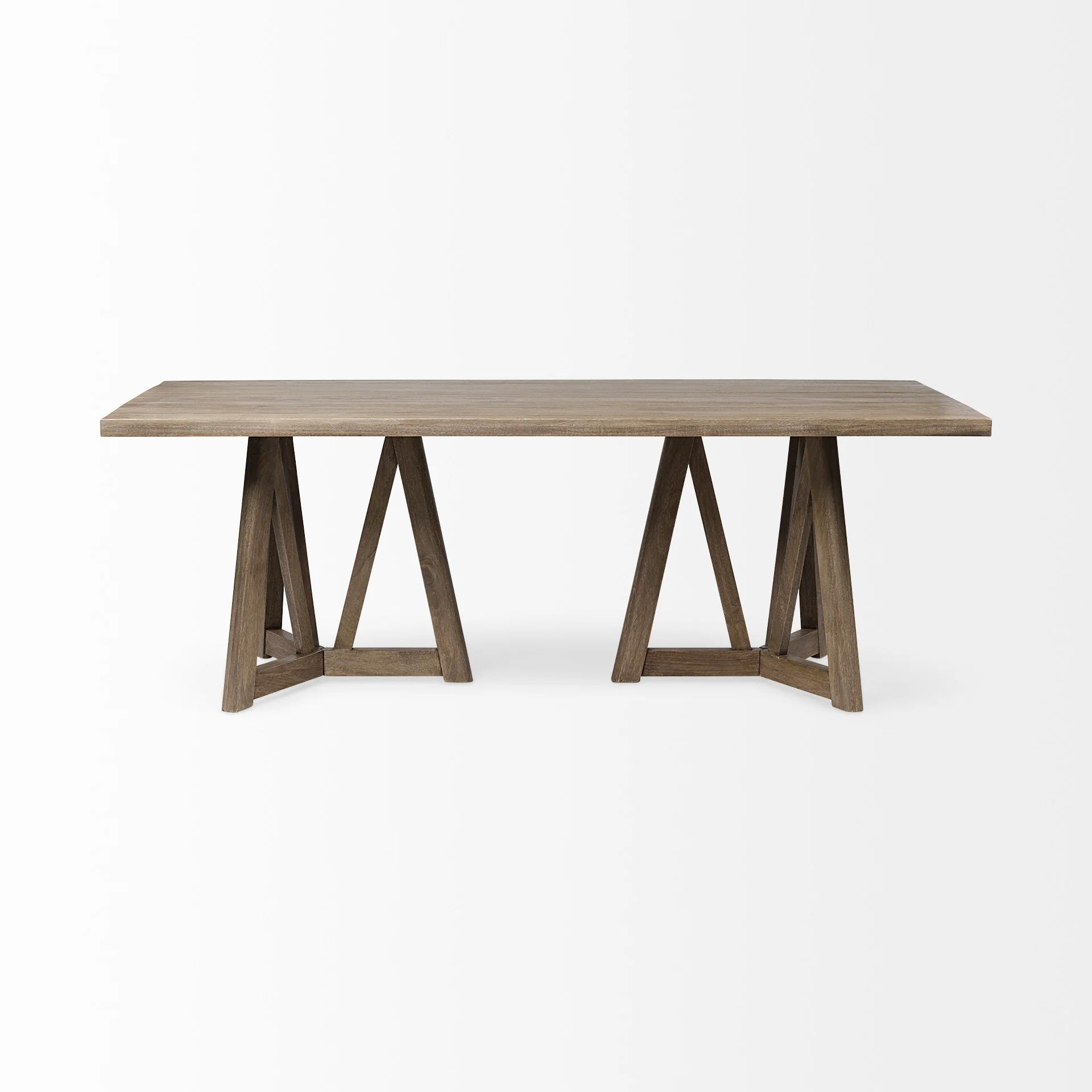 Rectangular Brown Solid Wood Top & Base Dining Table By Homeroots - Image 3