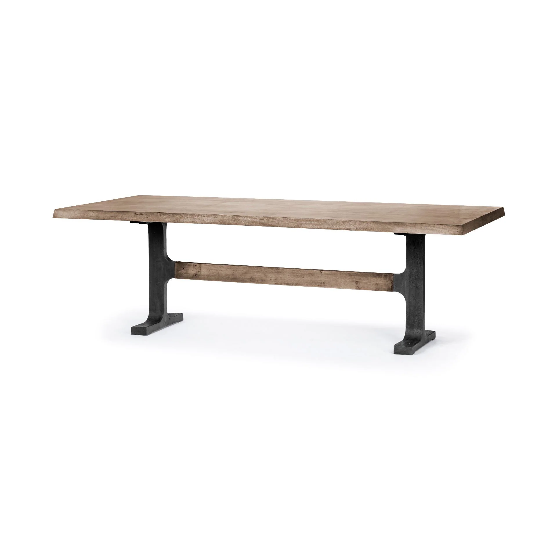 Rectangular Brown Solid Wood Top With Black Metal Base Dining Table By Homeroots - 380482 - Image 2