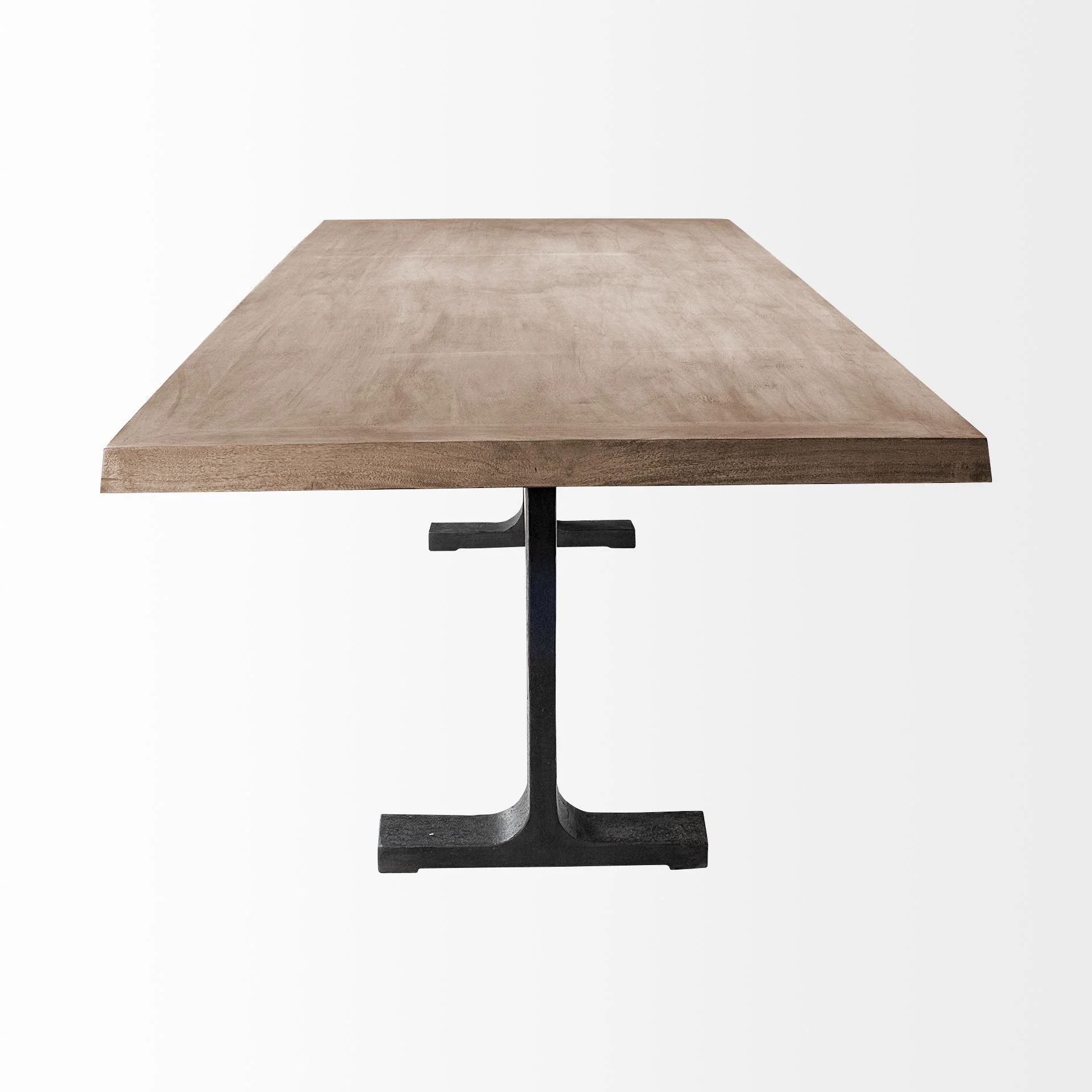 Rectangular Brown Solid Wood Top With Black Metal Base Dining Table By Homeroots - 380482 - Image 4