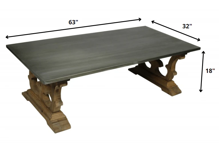 Rectangular Decorative Base Coffee Table By Homeroots - Image 5