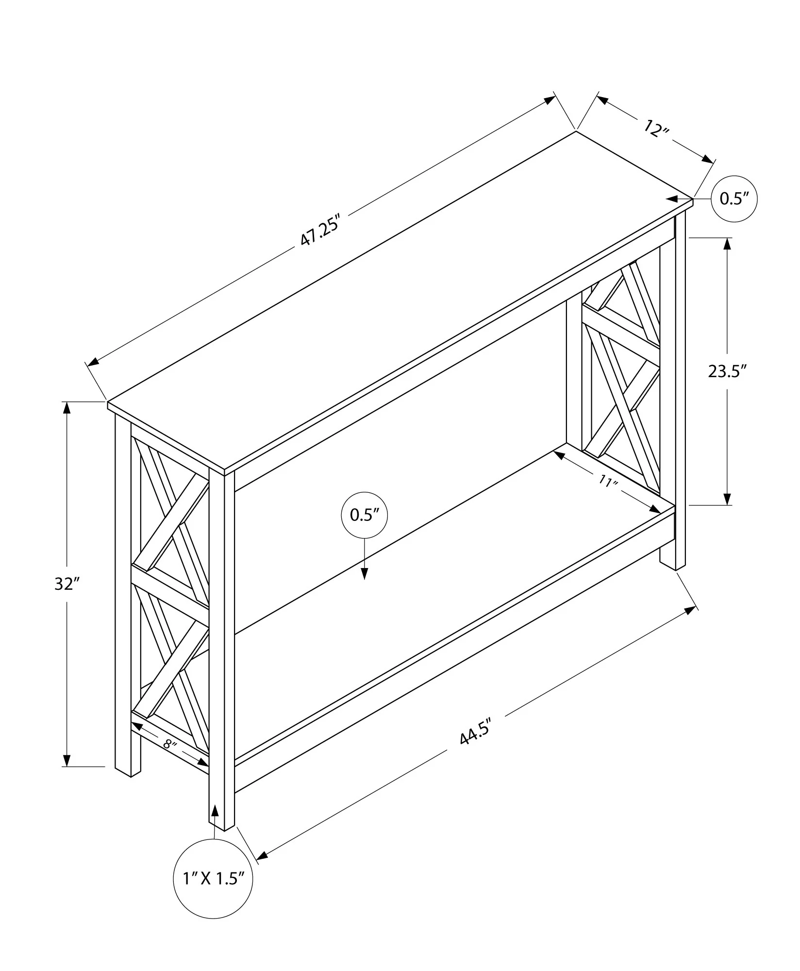 Rectangular Espresso Hall Console Accent Table By Homeroots - Image 4