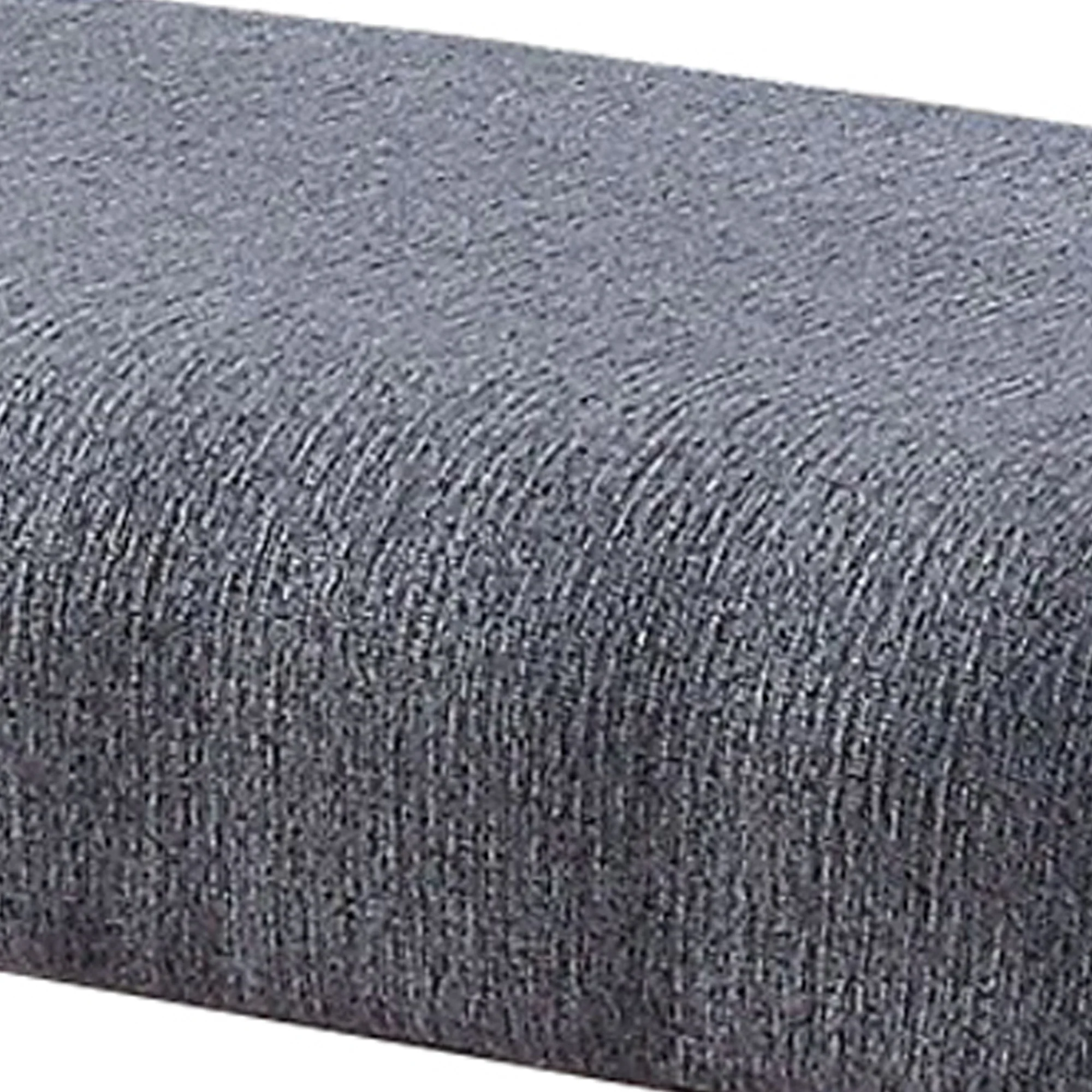 Rectangular Fabric Counter Height Bench With Padded Seat, Brown And Blue By Benzara - Image 2