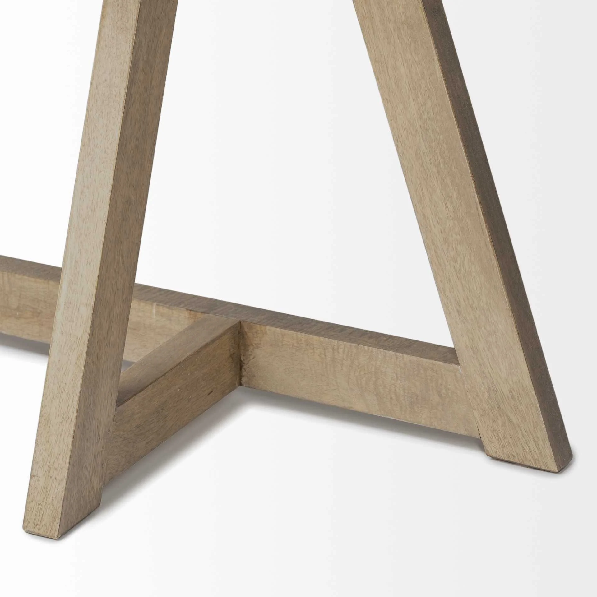 Rectangular Light Brown Mango Wood Finish Console Table With Geometrically Wooden Frame And Base By Homeroots - Image 7