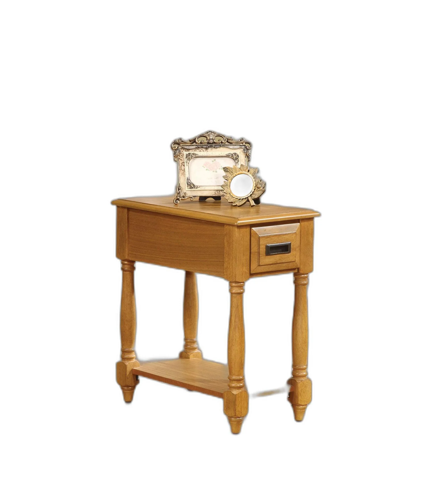 Rectangular Light Oak Finish Wood Side Table By Homeroots - Image 4
