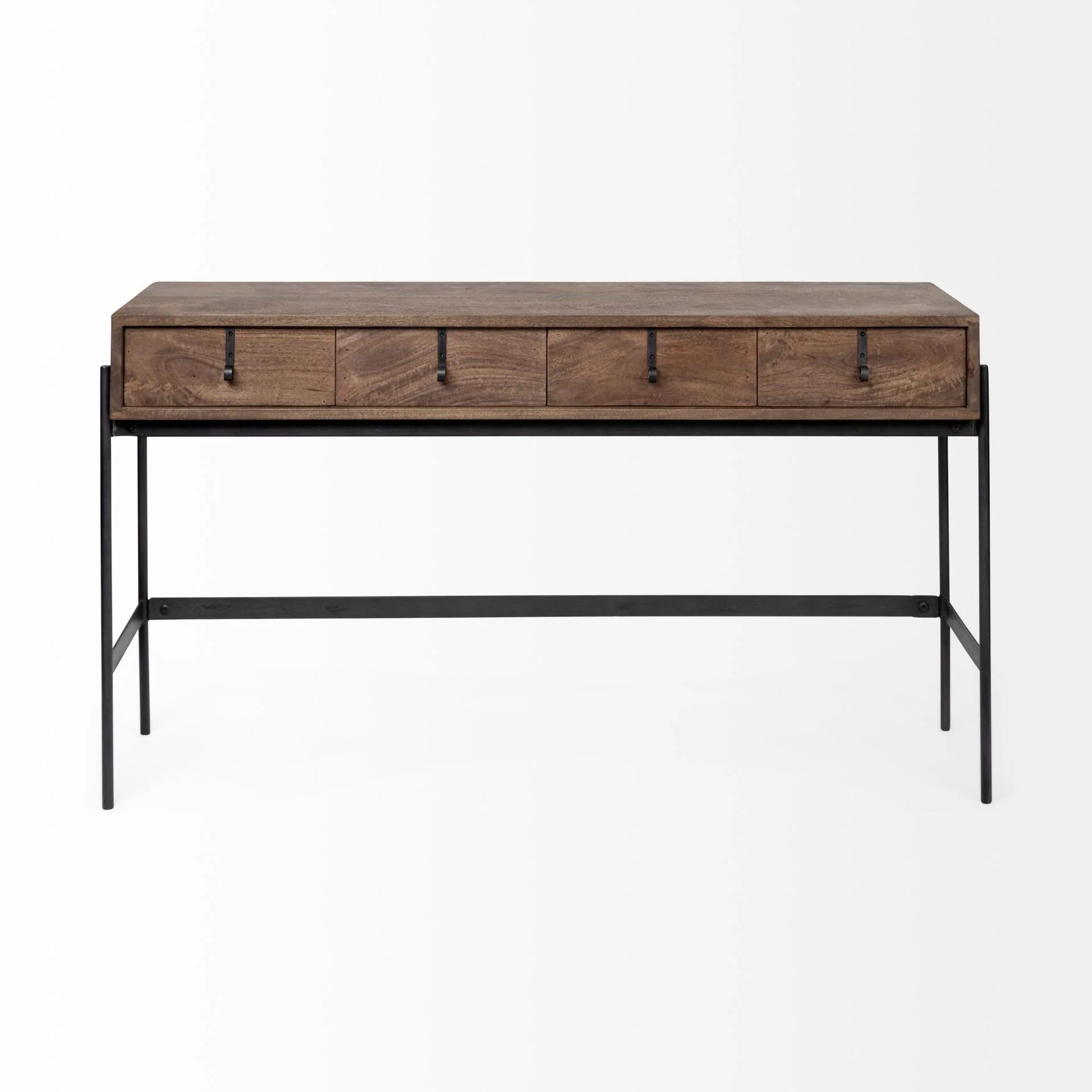 Rectangular Mango Wood Finish Console Table With 4 Drawers By Homeroots - Image 2