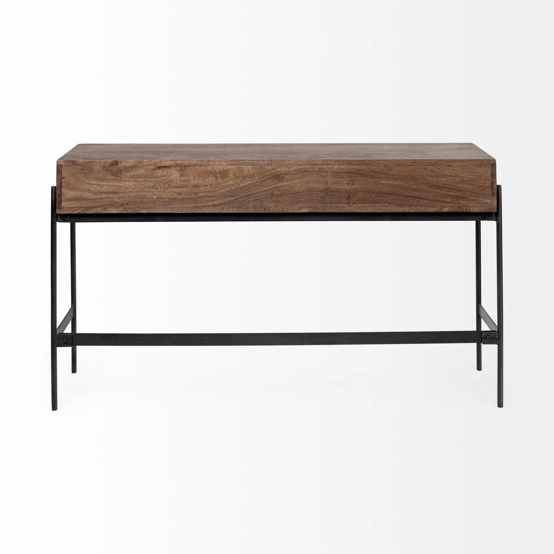 Rectangular Mango Wood Finish Console Table With 4 Drawers By Homeroots - Image 4