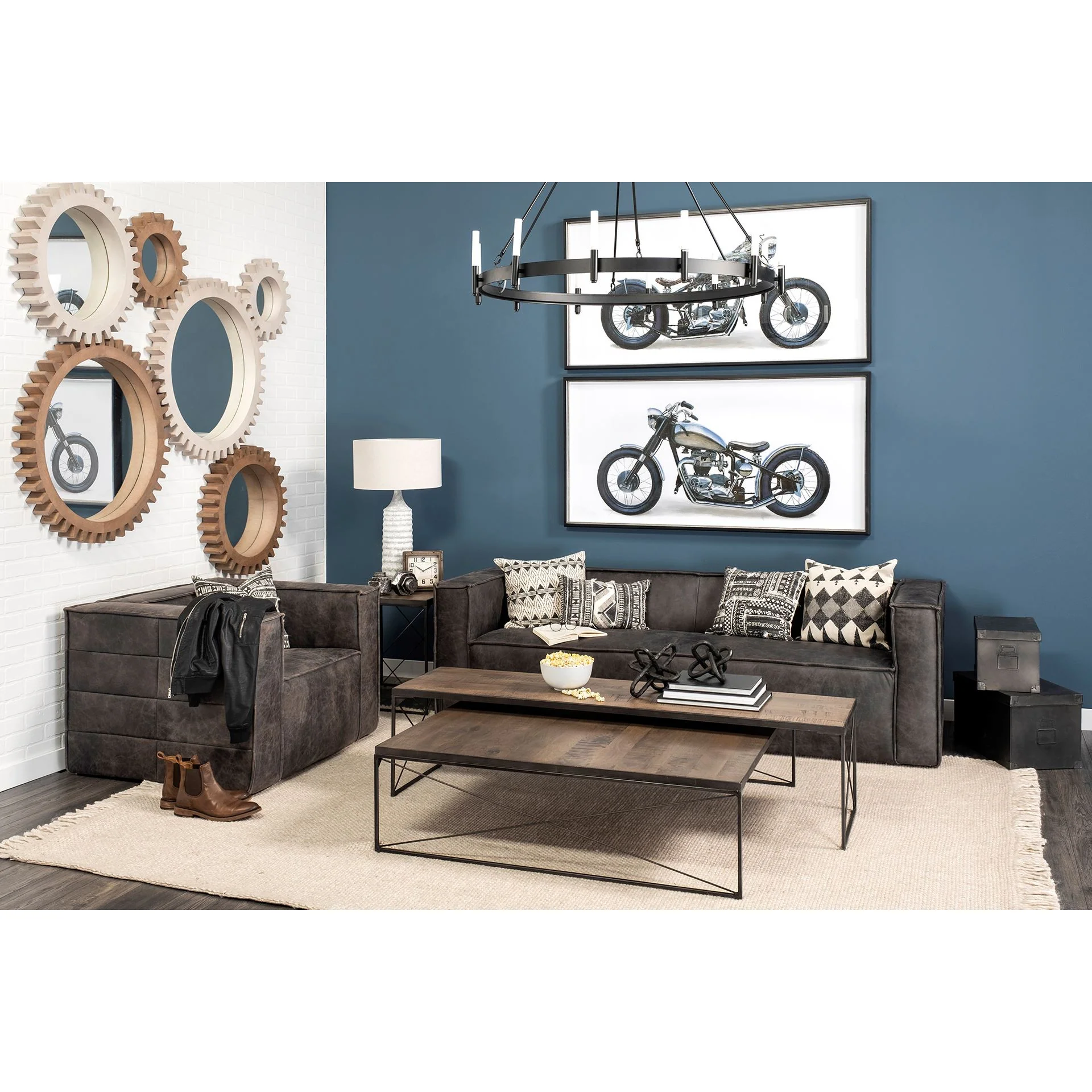 Rectangular Mango WoodMedium Brown Top And Black Iron Base Accent Bench By Homeroots - Image 6