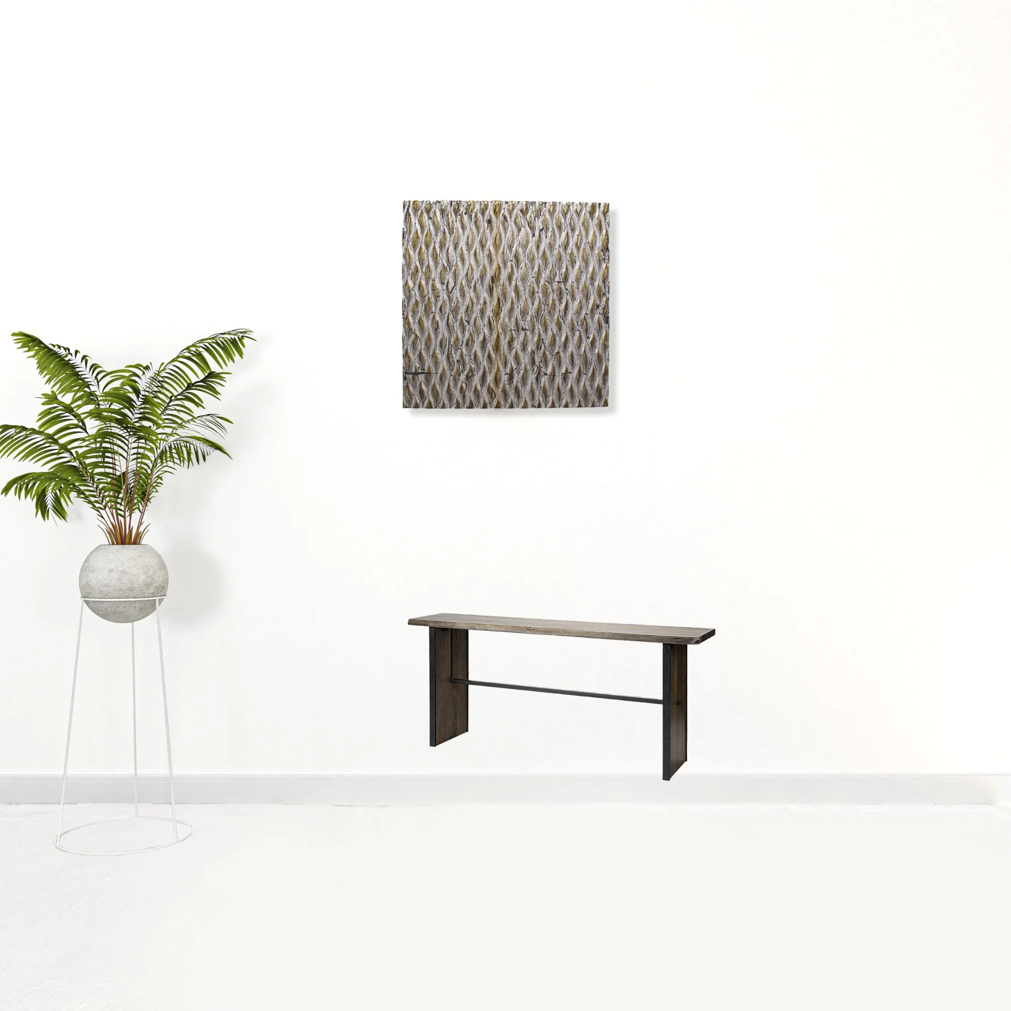Rectangular Medium Brown Live Edge Mango Wood Console Table With Plank Like Legs By Homeroots - Image 5