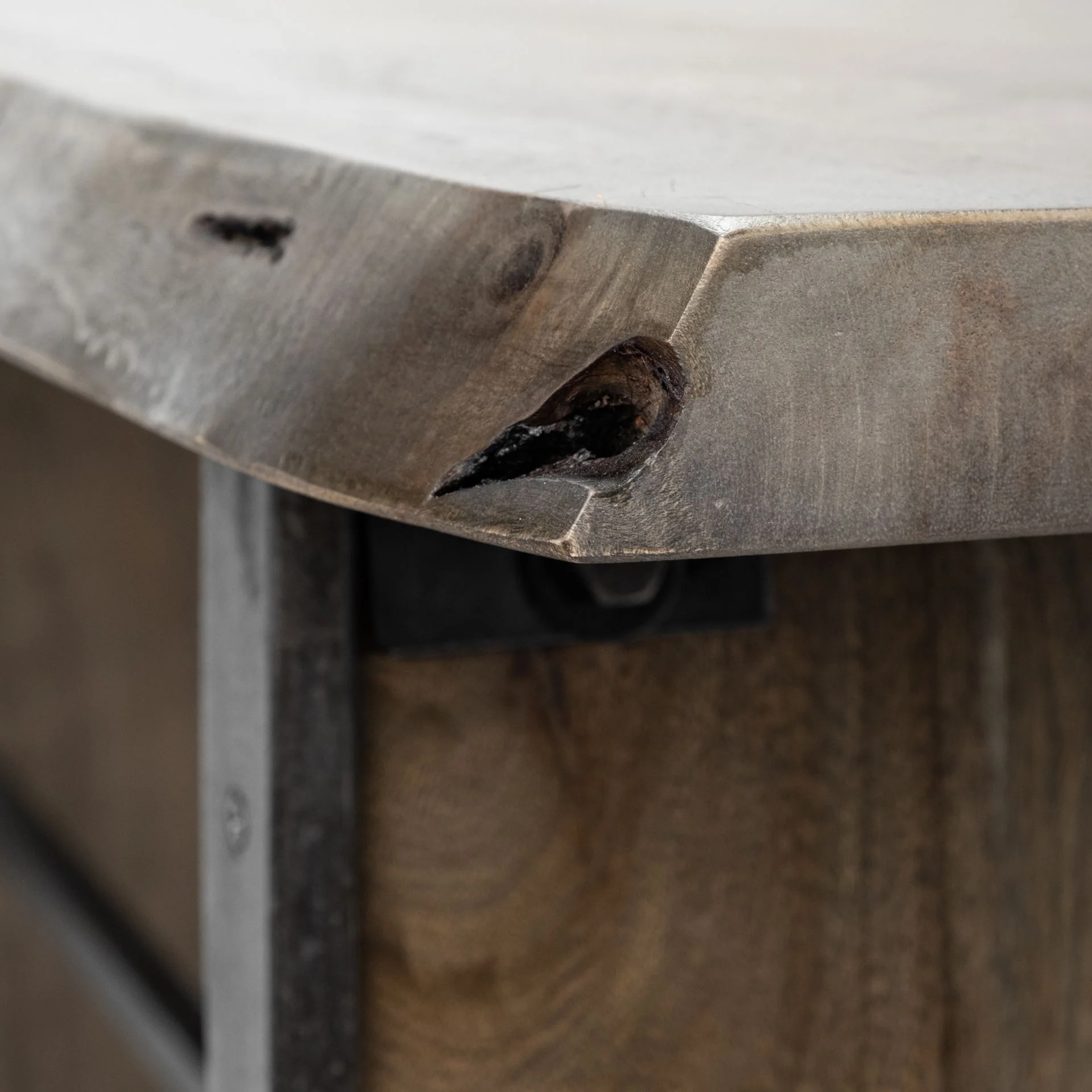 Rectangular Medium Brown Live Edge Mango Wood Console Table With Plank Like Legs By Homeroots - Image 6