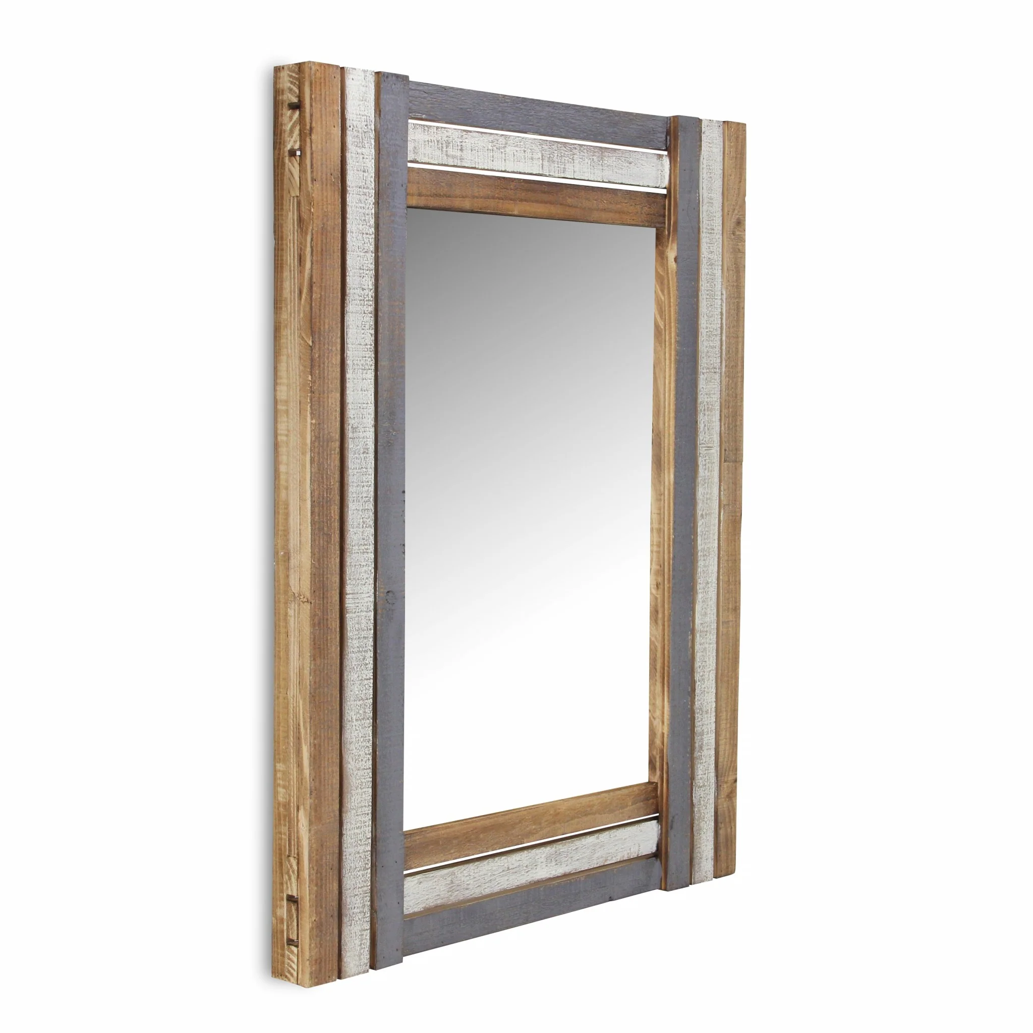 Rectangular Multicolored Wood Framed Mirror By Homeroots - Image 2