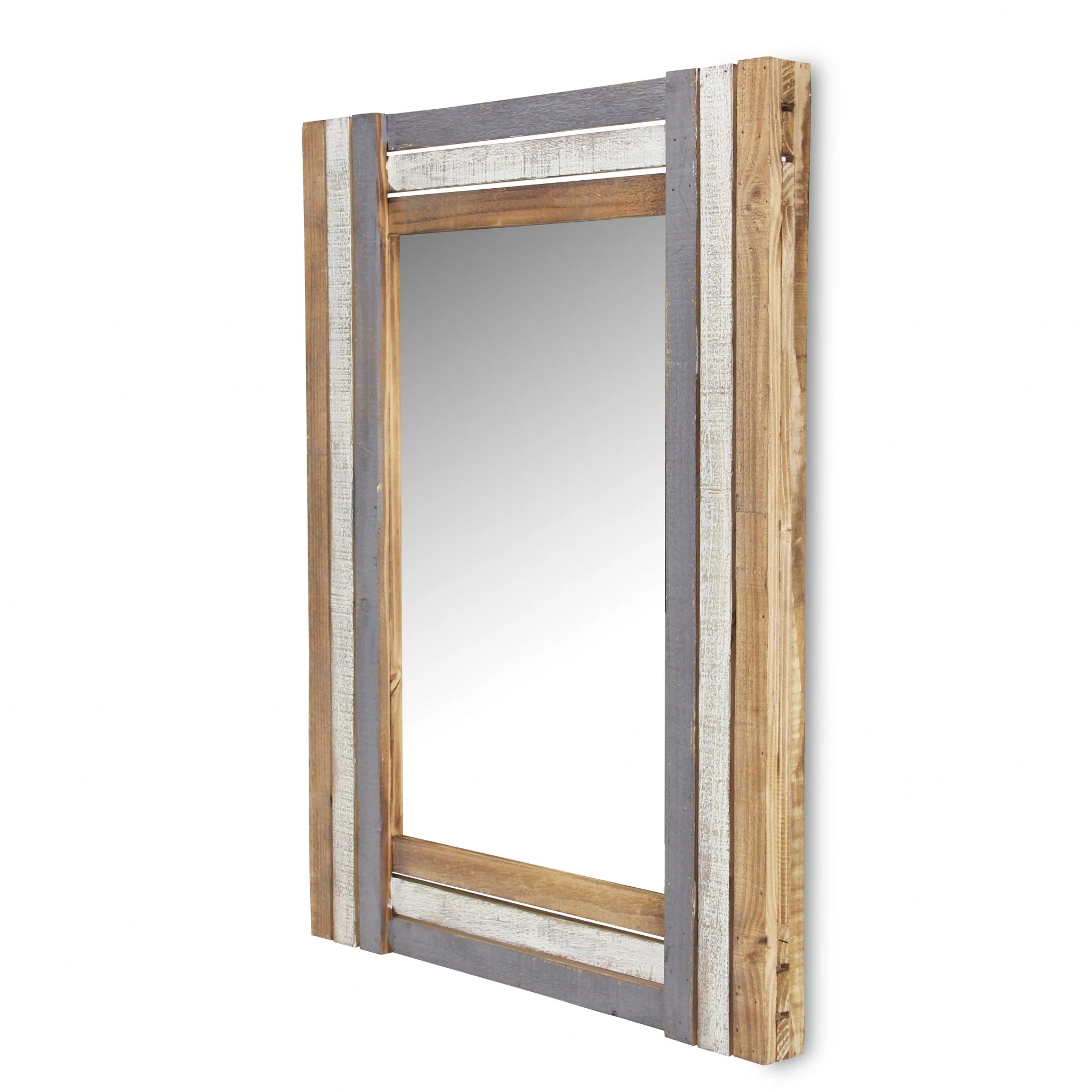 Rectangular Multicolored Wood Framed Mirror By Homeroots - Image 3