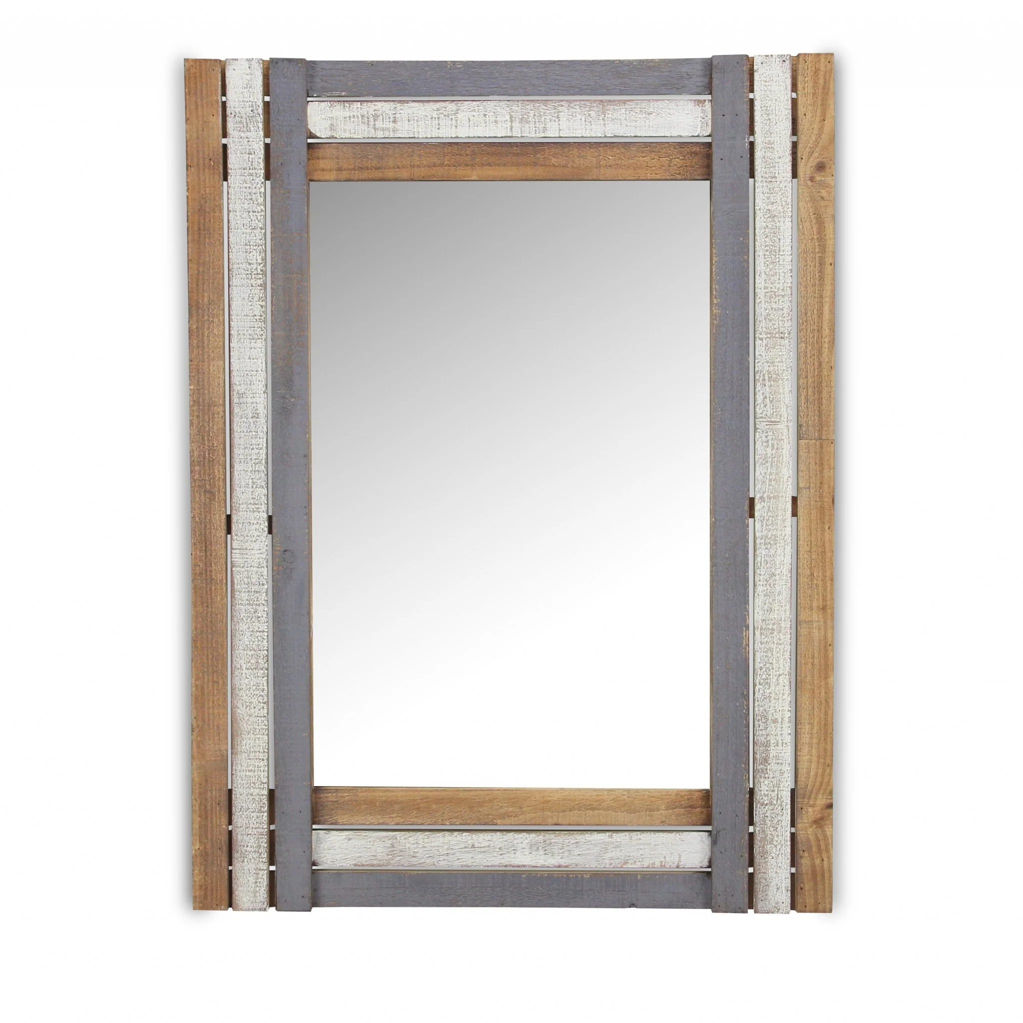 Rectangular Multicolored Wood Framed Mirror By Homeroots - Image 4