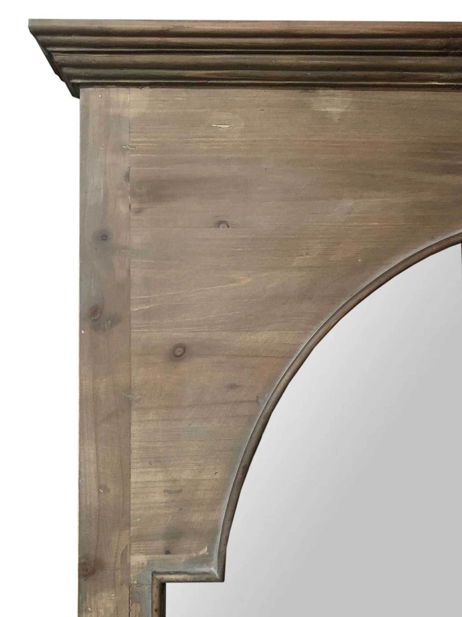 Rectangular Rustic Door Design Leaning Mirror with Door Hinge By Homeroots - Image 3