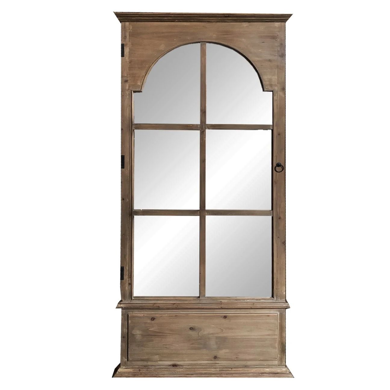 Rectangular Rustic Door Design Leaning Mirror with Door Hinge By Homeroots - Image 4