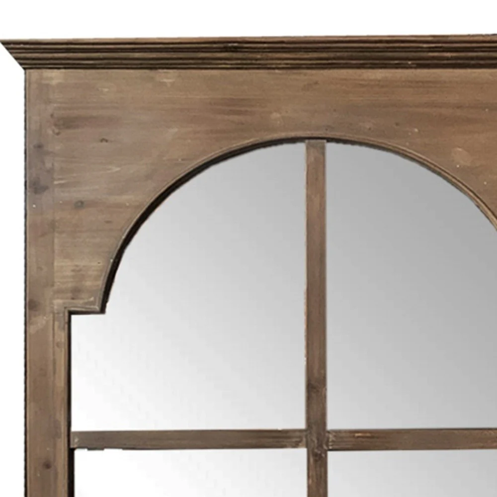 Rectangular Rustic Door Design Leaning Mirror with Door Hinge By Homeroots - Image 6