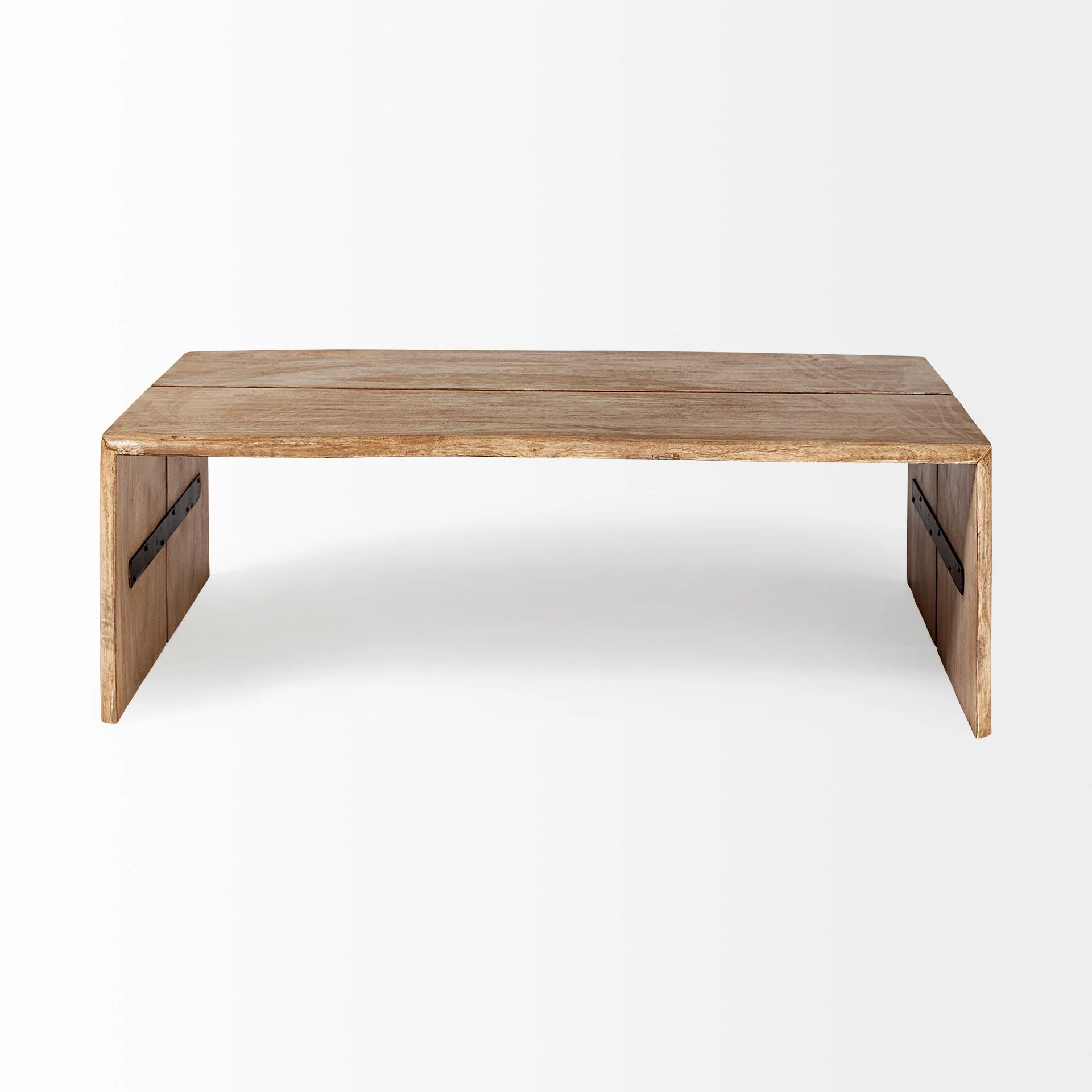 Rectangular Solid Wood Top and Base Coffee Table By Homeroots - Image 2