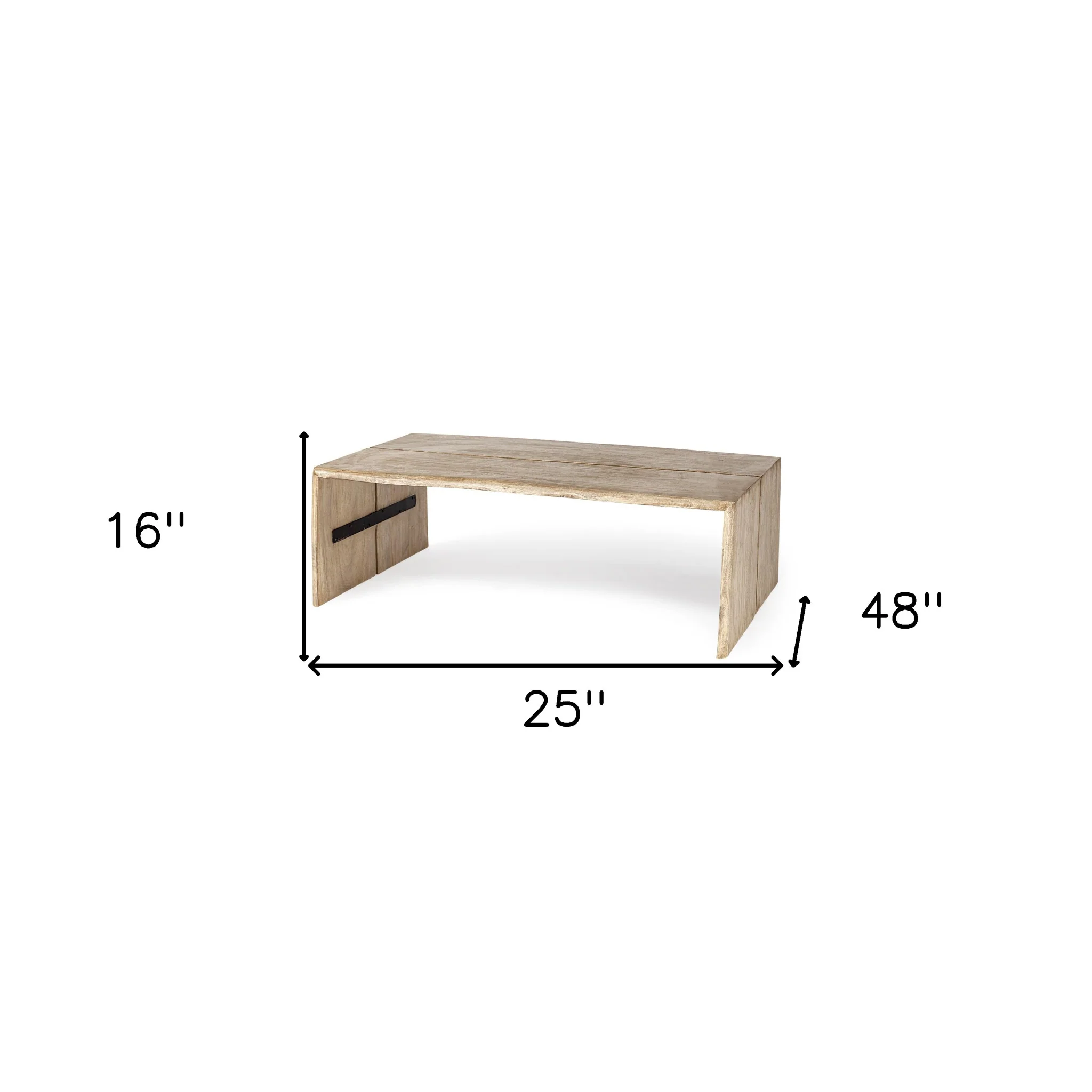 Rectangular Solid Wood Top and Base Coffee Table By Homeroots - Image 7