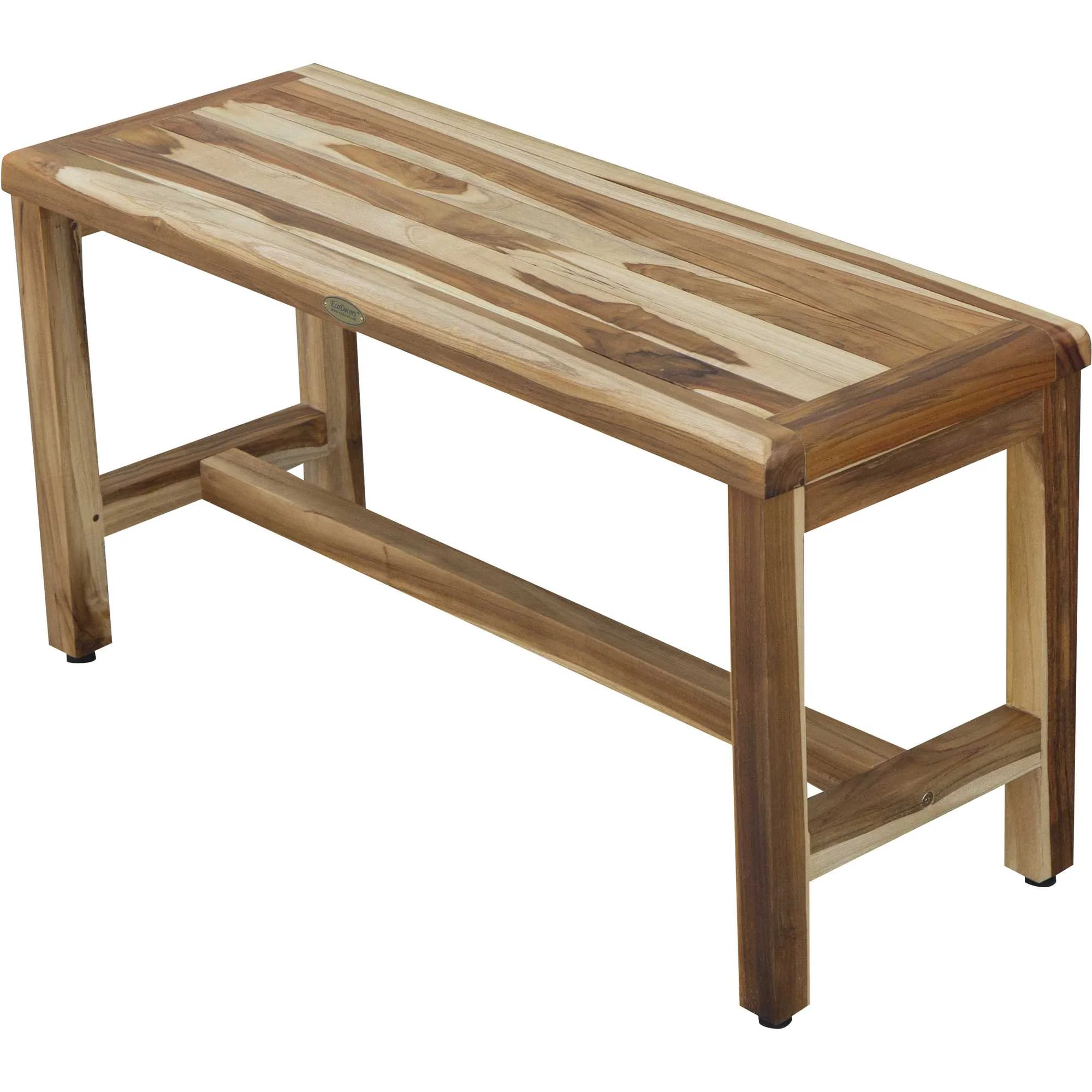 Rectangular Teak Shower Bench in Natural Finish By Homeroots - Image 3
