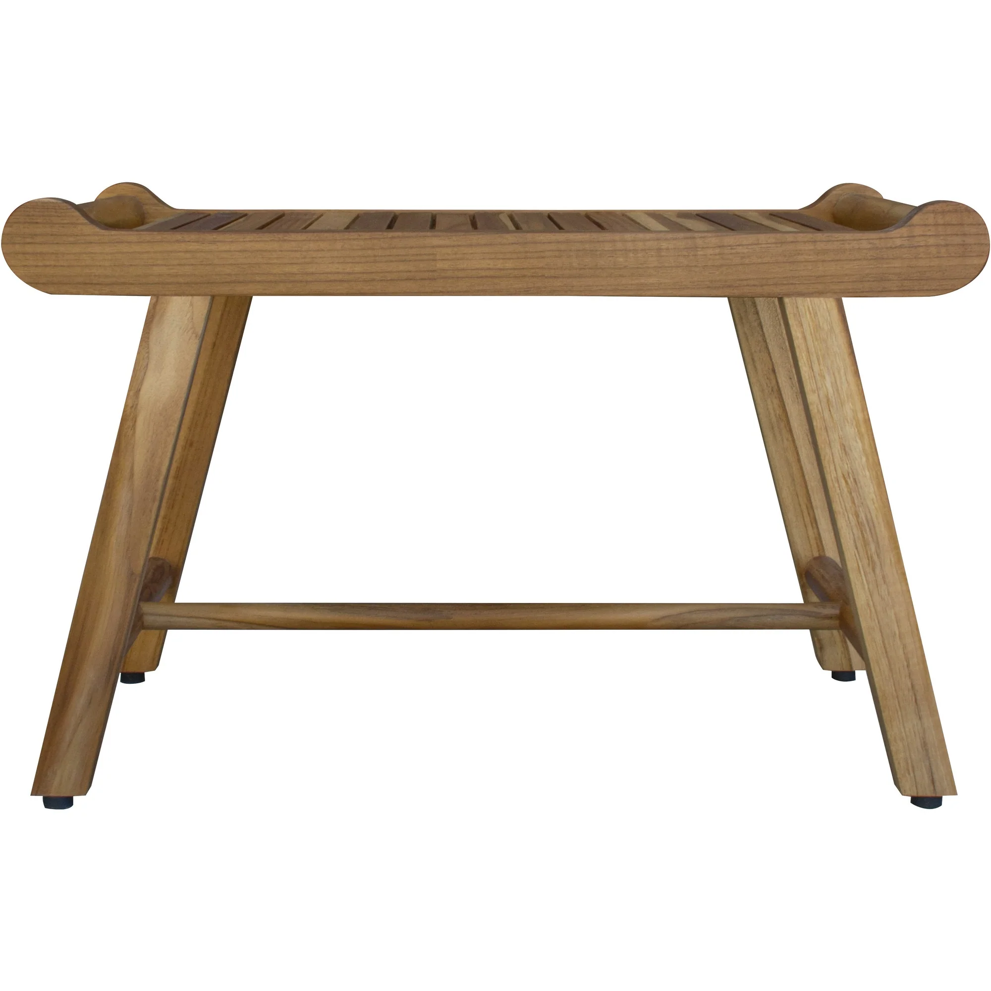 Rectangular Teak Shower Bench with Handles in Natural Finish By Homeroots - 376724 - Image 2