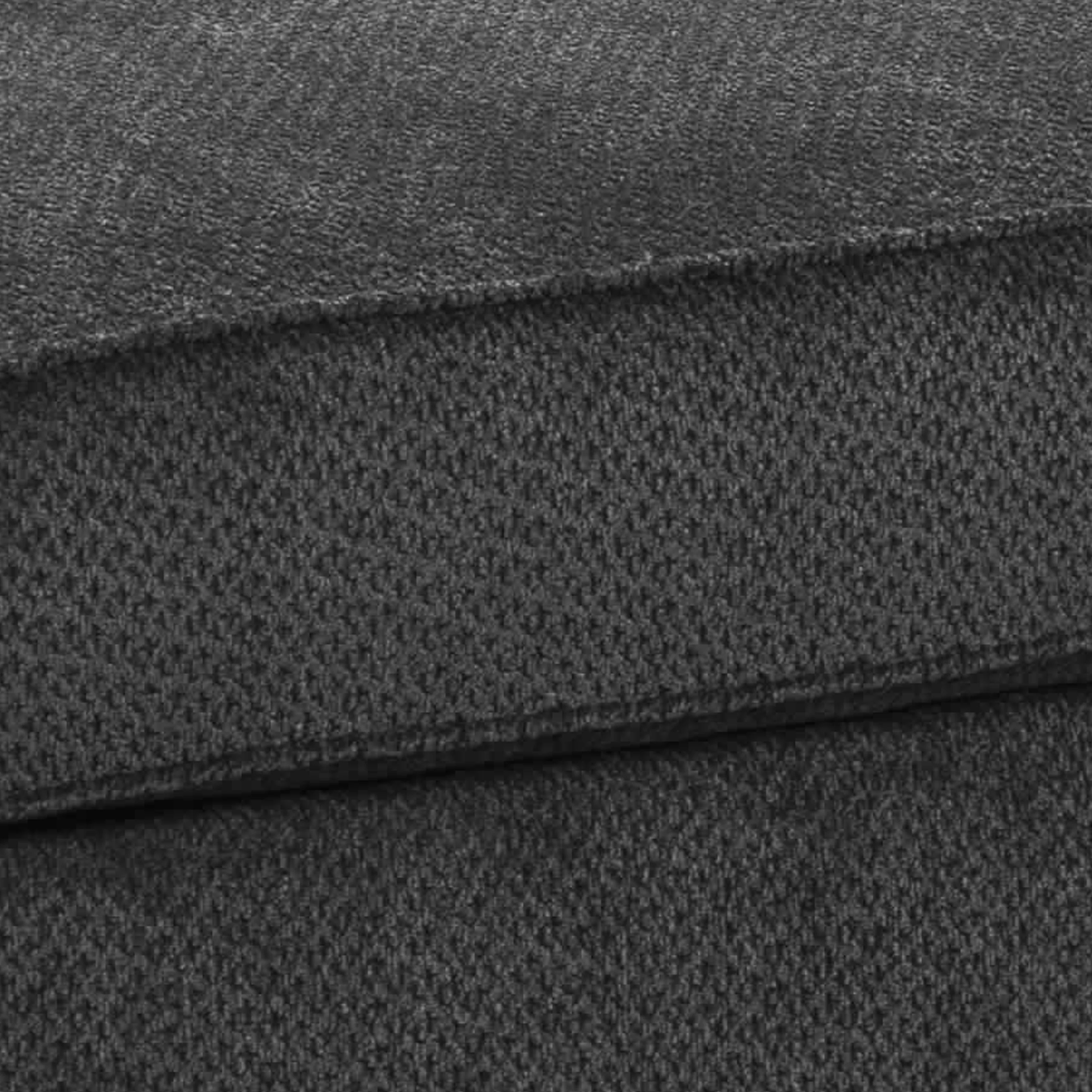 Rectangular Textured Fabric Upholstered Ottoman, Charcoal Gray By Benzara - Image 3