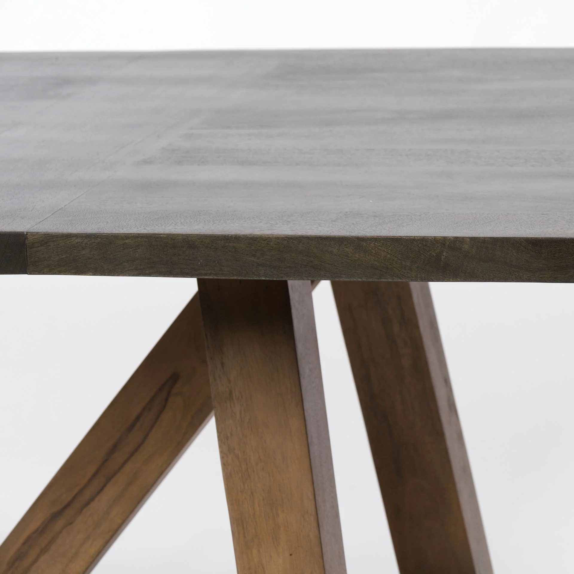 Rectangular Two Tone Brown Solid Wood Dining Table By Homeroots - 380471 - Image 5