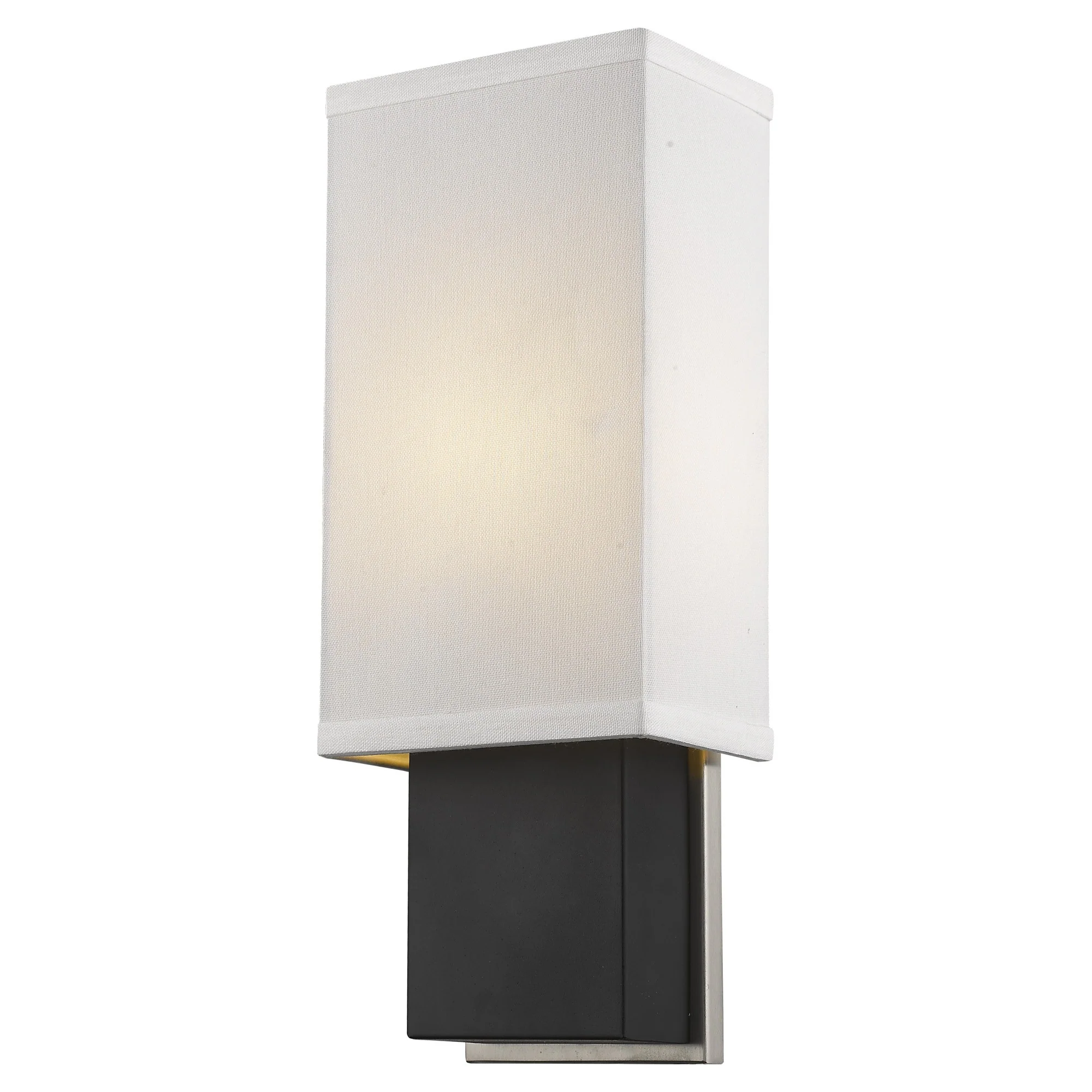 Rectangular Wall Sconce with Linen Fabric Shade By Homeroots - Image 2