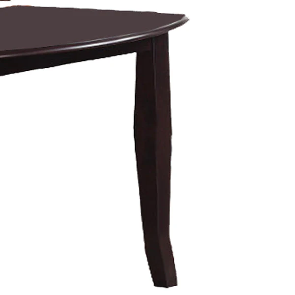 Rectangular Wooden Dining Table With Butterfly Leaf And Tapered Legs, Brown By Benzara - Image 4
