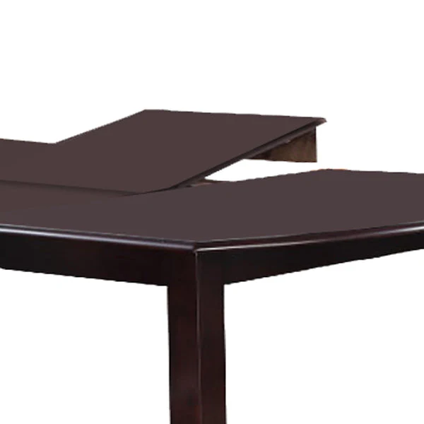 Rectangular Wooden Dining Table With Butterfly Leaf And Tapered Legs, Brown By Benzara - Image 5