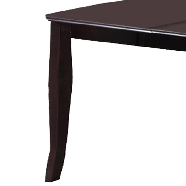 Rectangular Wooden Dining Table With Butterfly Leaf And Tapered Legs, Brown By Benzara - Image 6