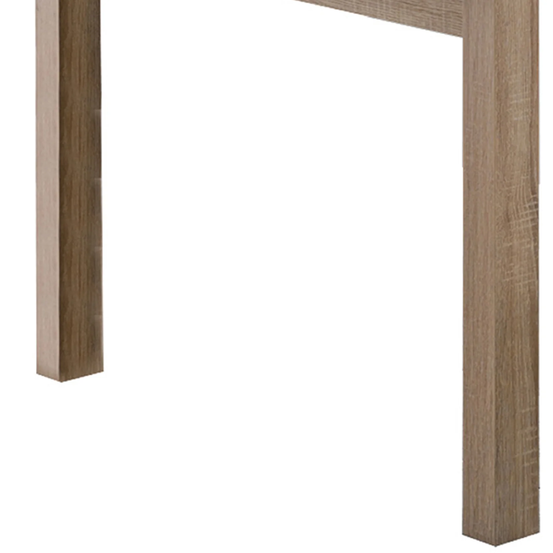 Rectangular Wooden Dining Table With Straight Legs, White And Brown By Benzara - Image 4