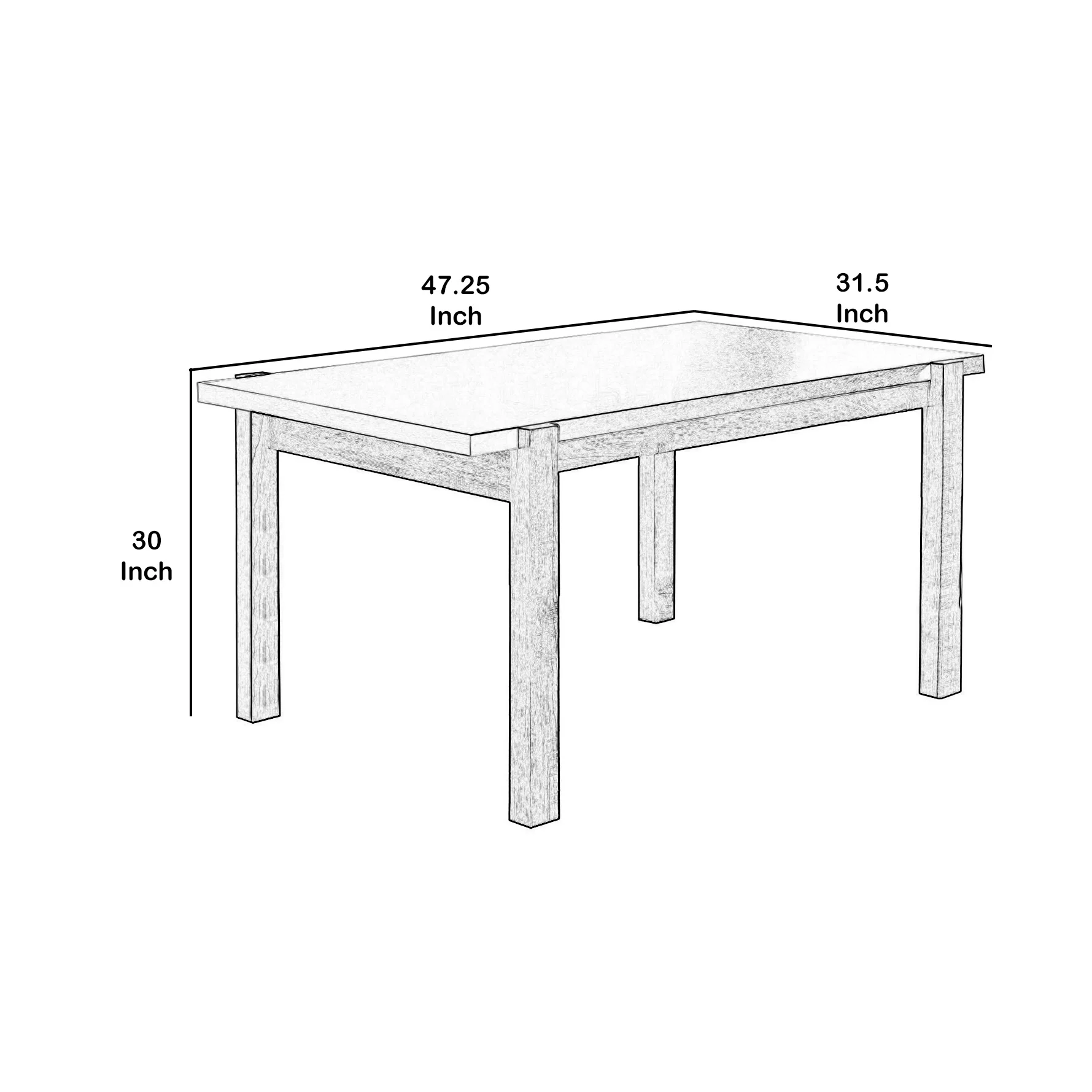 Rectangular Wooden Dining Table With Straight Legs, White And Brown By Benzara - Image 5
