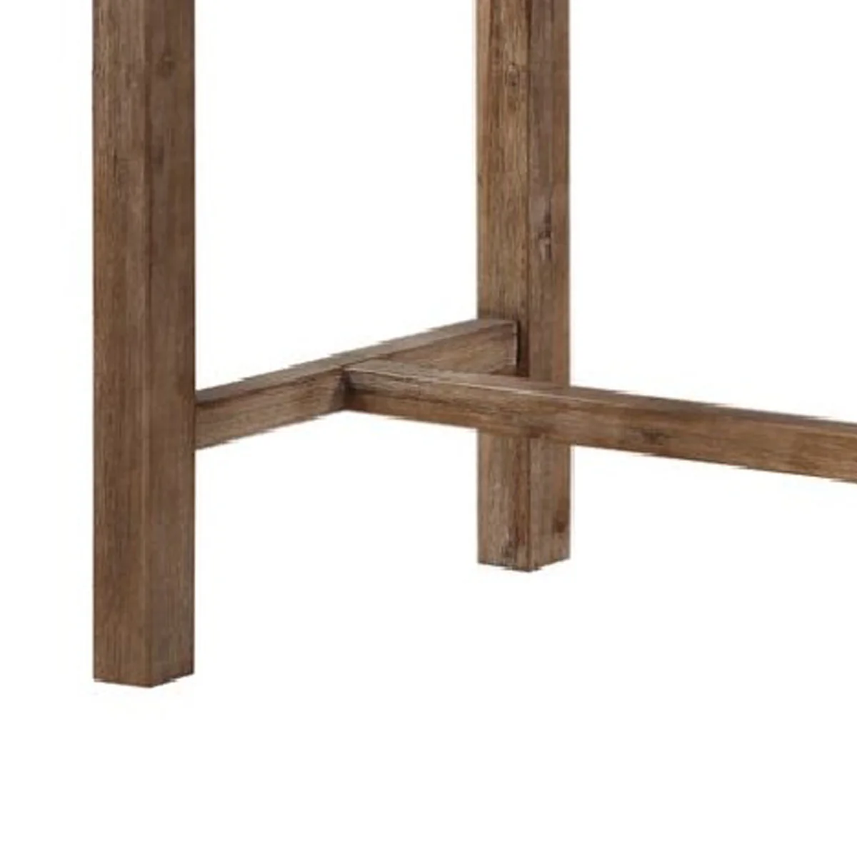 Rectangular Wooden Frame Pub Table With Trestle Base, Oak Brown By Benzara - Image 3