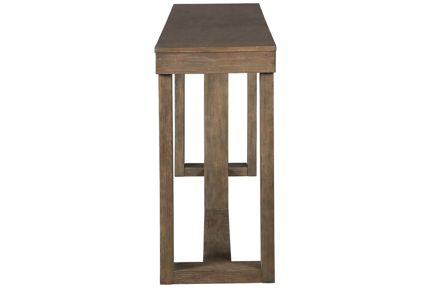 Rectangular Wooden Sofa Table With Sled Base, Light Brown By Benzara - Image 4