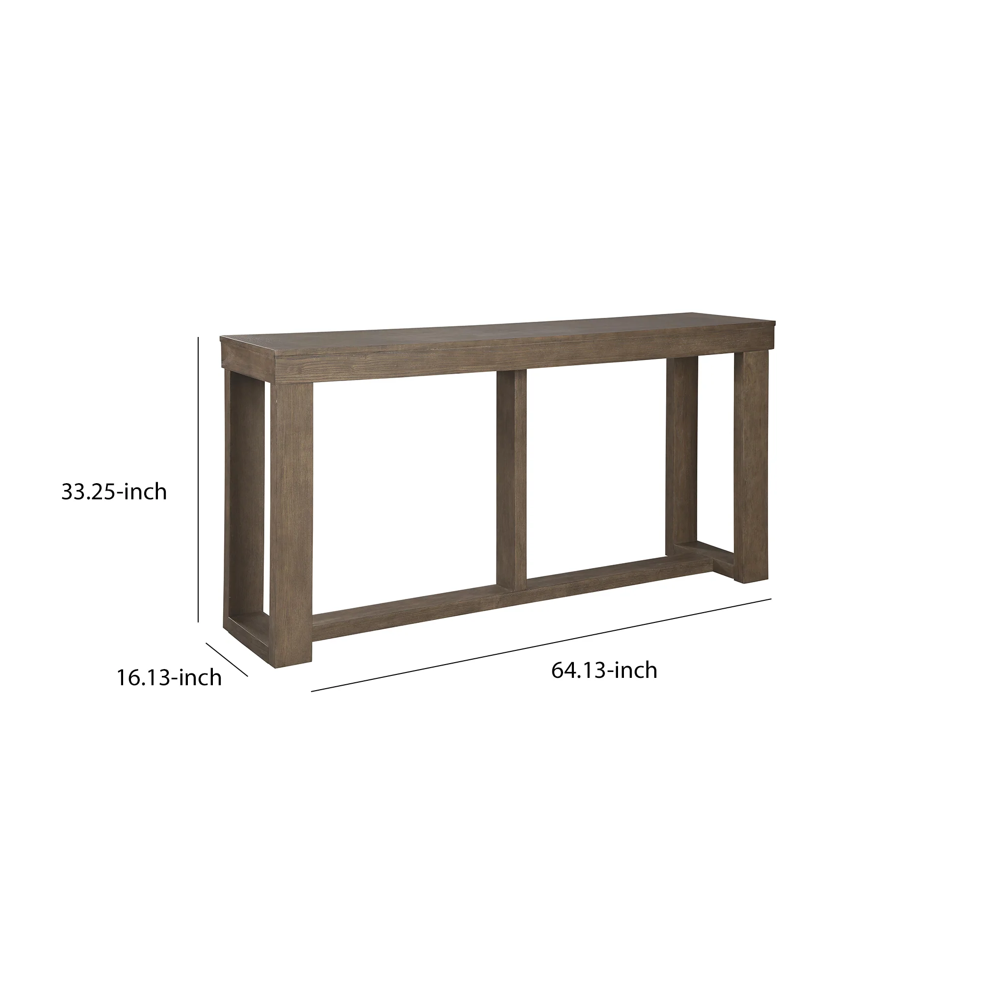 Rectangular Wooden Sofa Table With Sled Base, Light Brown By Benzara - Image 5