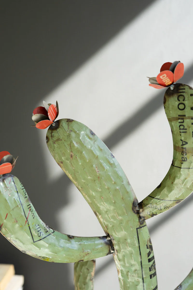 Recycled Iron Cactus Set Of 2 By Kalalou - Image 2