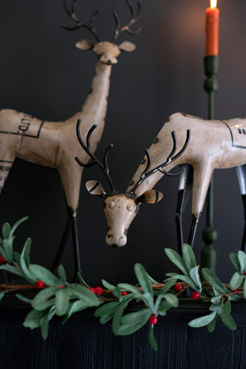 Recycled Iron Reindeer - White Set Of 2 By Kalalou - Image 2