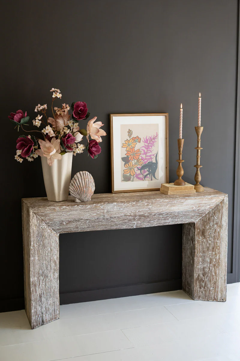 Recycled Whitewashed Wood Console By Kalalou - Image 2