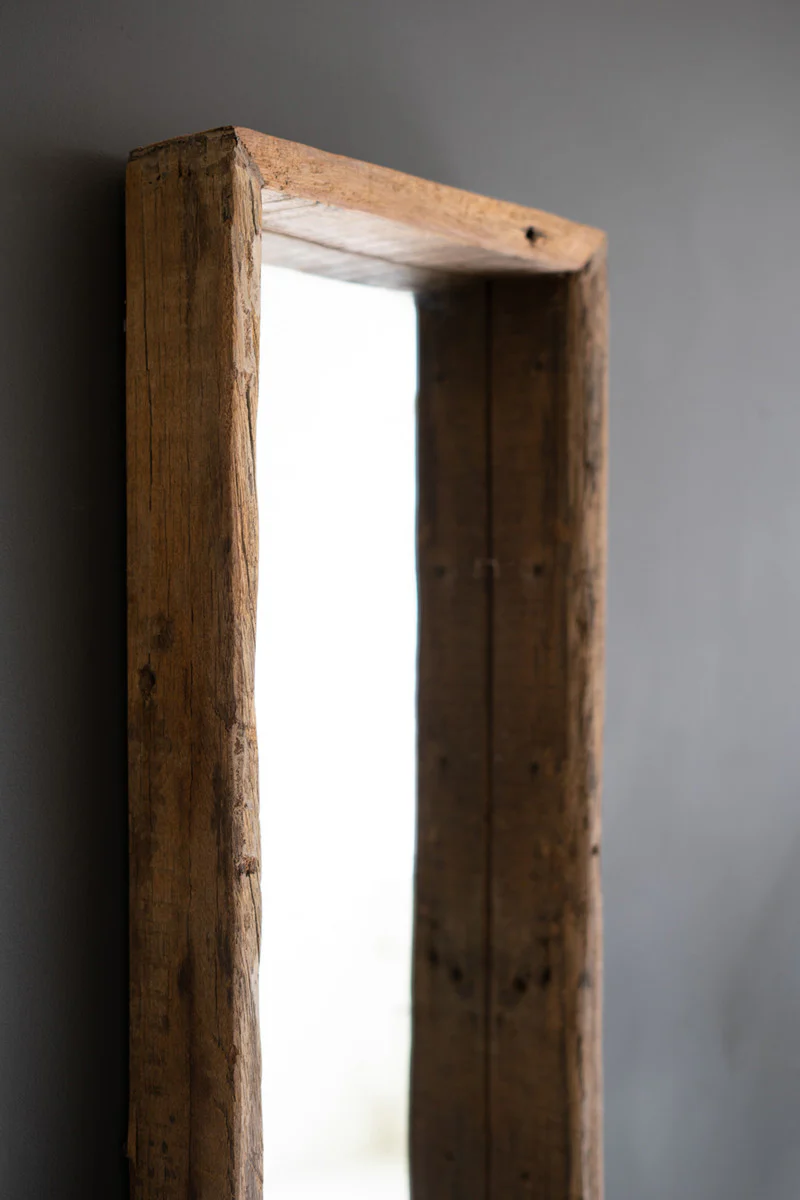 Recycled Wood Shadow Box Framed Mirror By Kalalou - Image 2