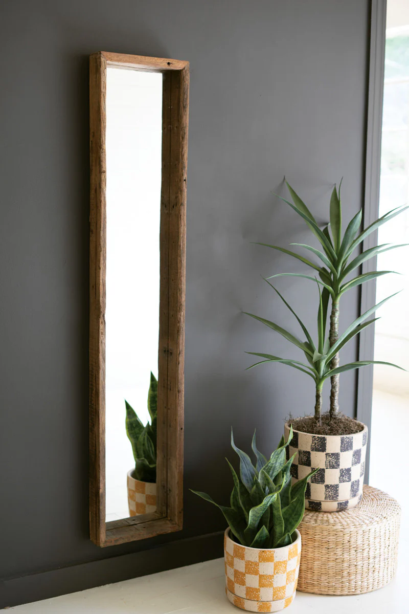 Recycled Wood Shadow Box Framed Mirror By Kalalou - Image 3