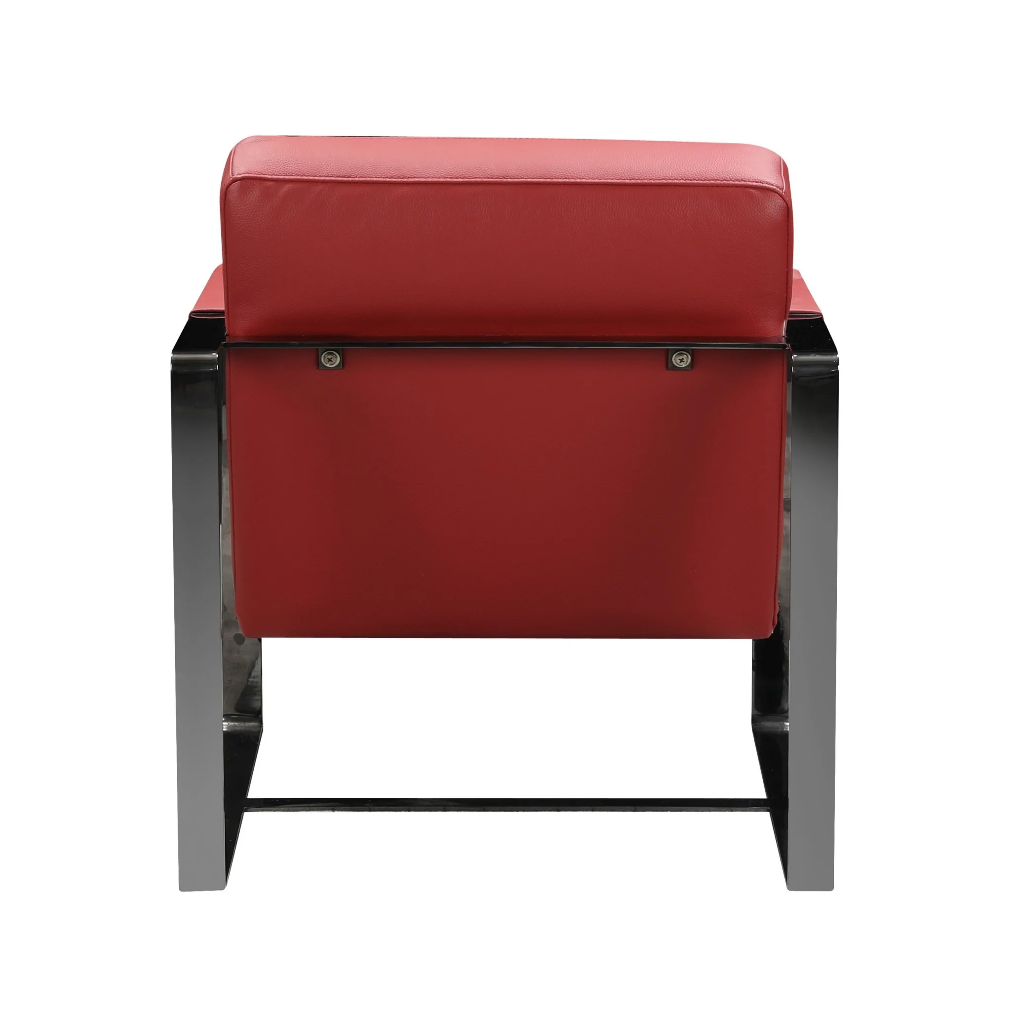 Red And Black Genuine Leather Arm Chair By Homeroots - Image 5
