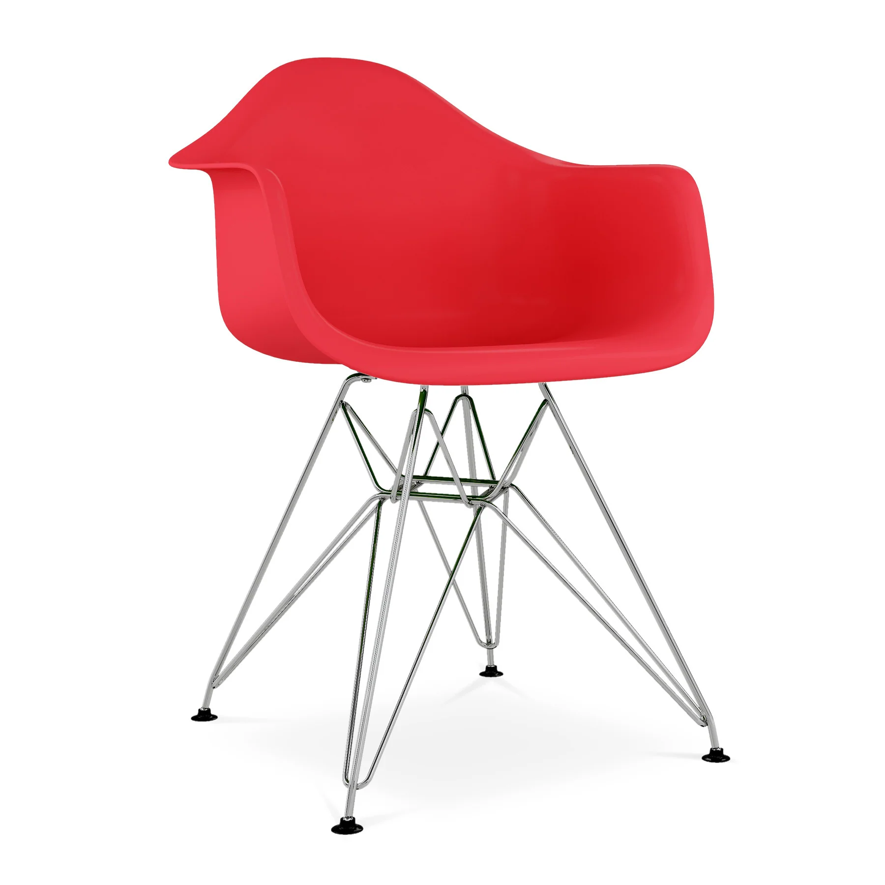 Red And Silver Heavy Duty Plastic Dining Arm Chair By Homeroots - Image 2